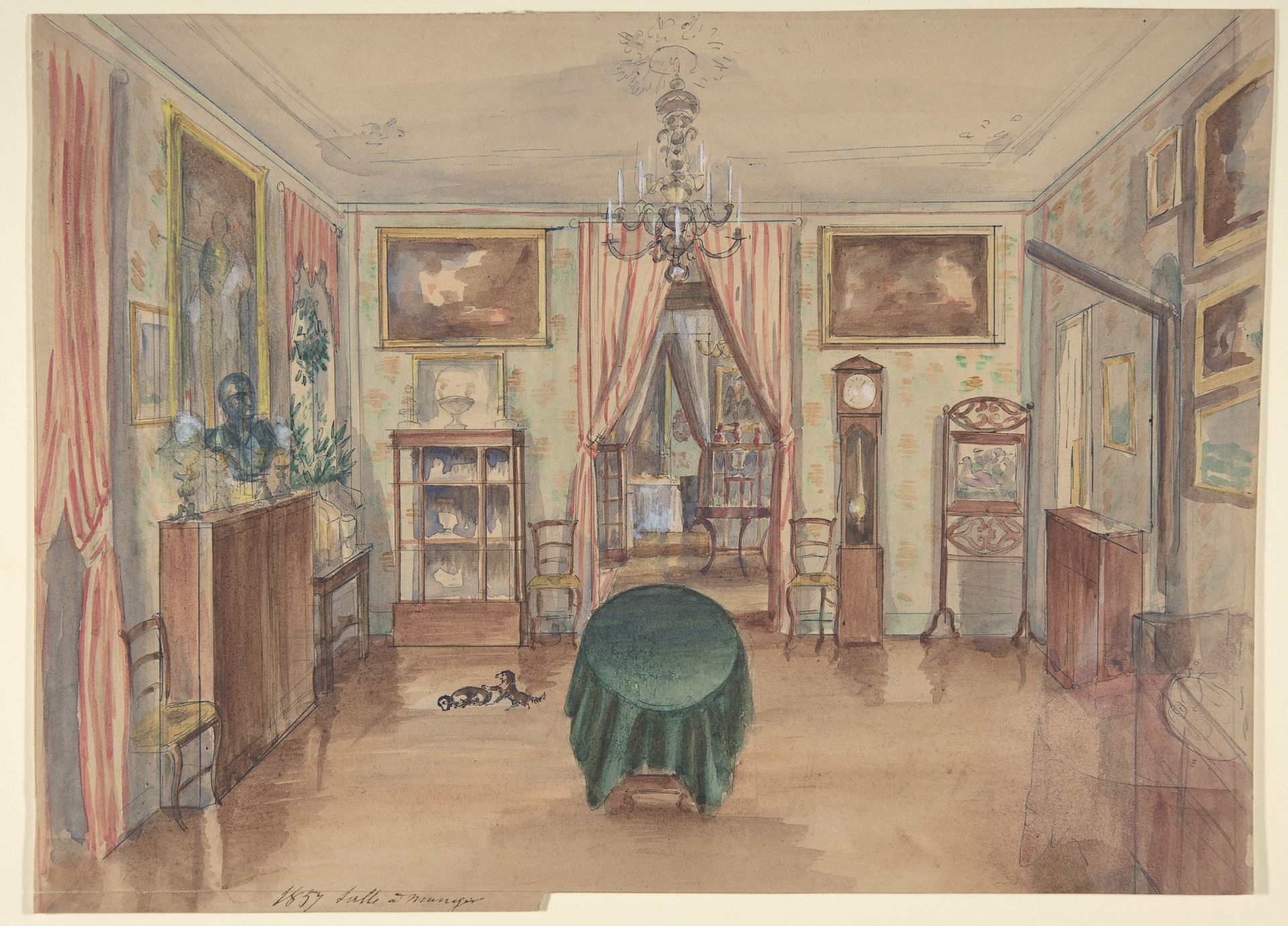 Drawing of an Interior: Salle à manger by Anonymous