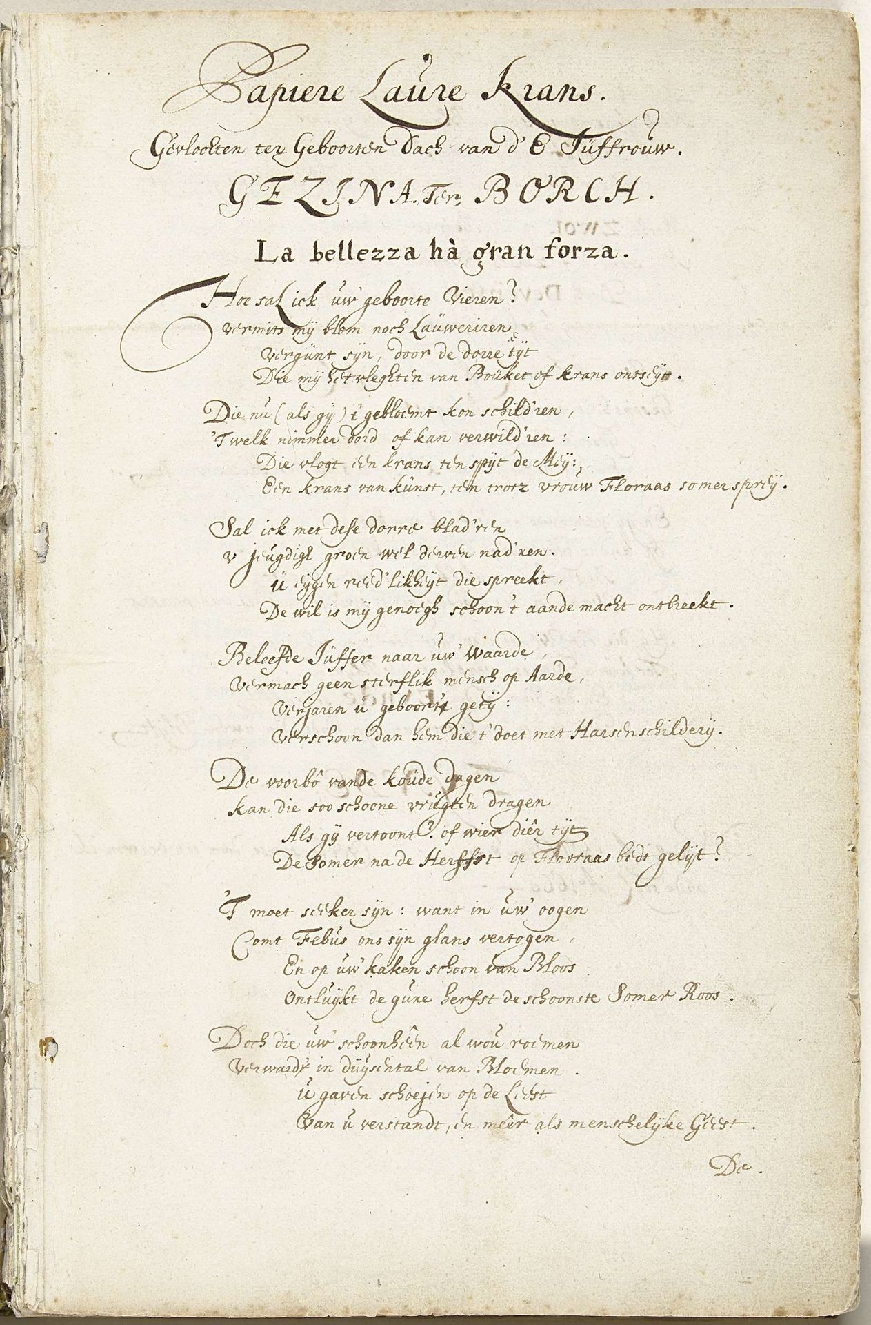 Gelegenheidsgedicht voor Gesina ter Borchs verjaardag (deel 1) by Henrik Jordis