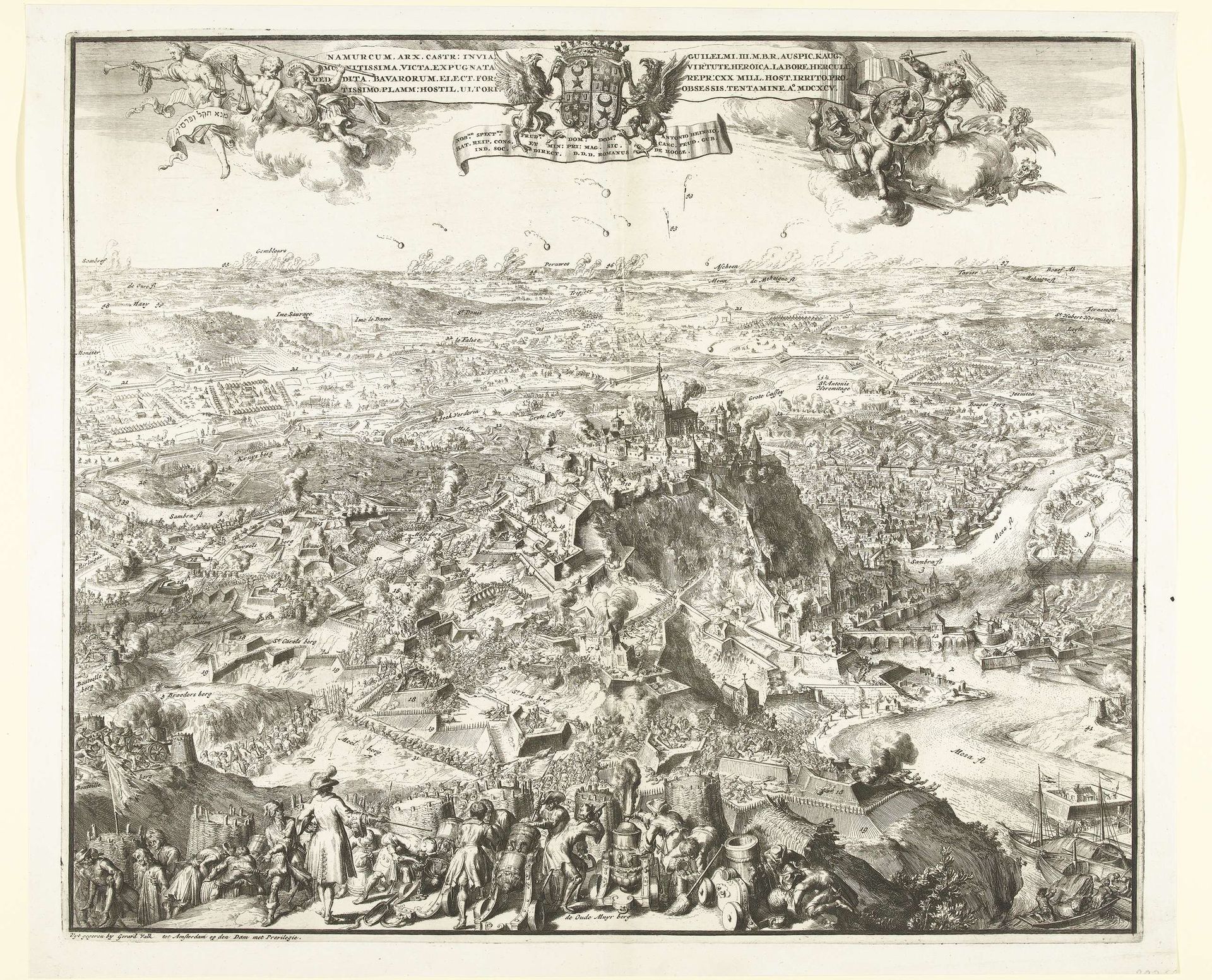 Beleg en verovering van Namen, 1695 by Romeyn de Hooghe