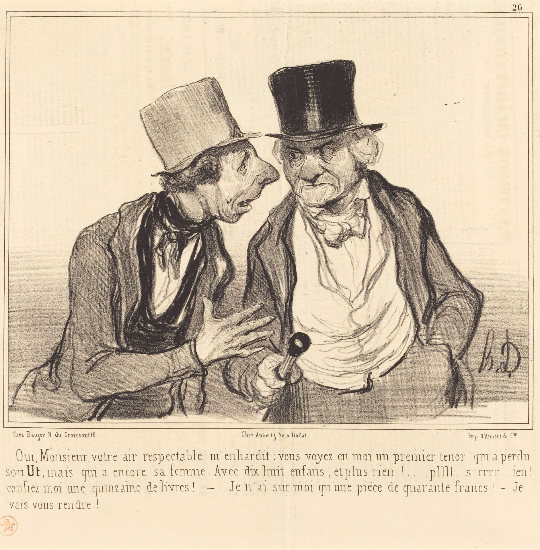Oui, Monsieur, votre air respectable m'enhardit... by Honoré Daumier