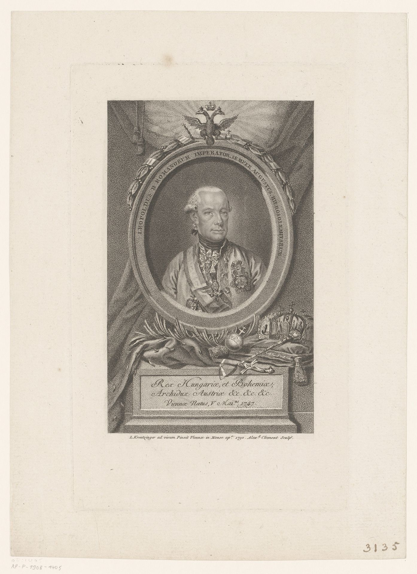 Portret van keizer Leopold II van Oostenrijk by Alexandre Clément