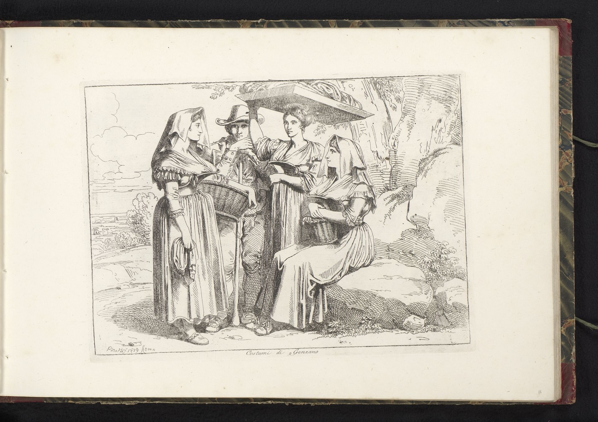 Drie vrouwen uit Genzano di Roma by Bartolomeo Pinelli