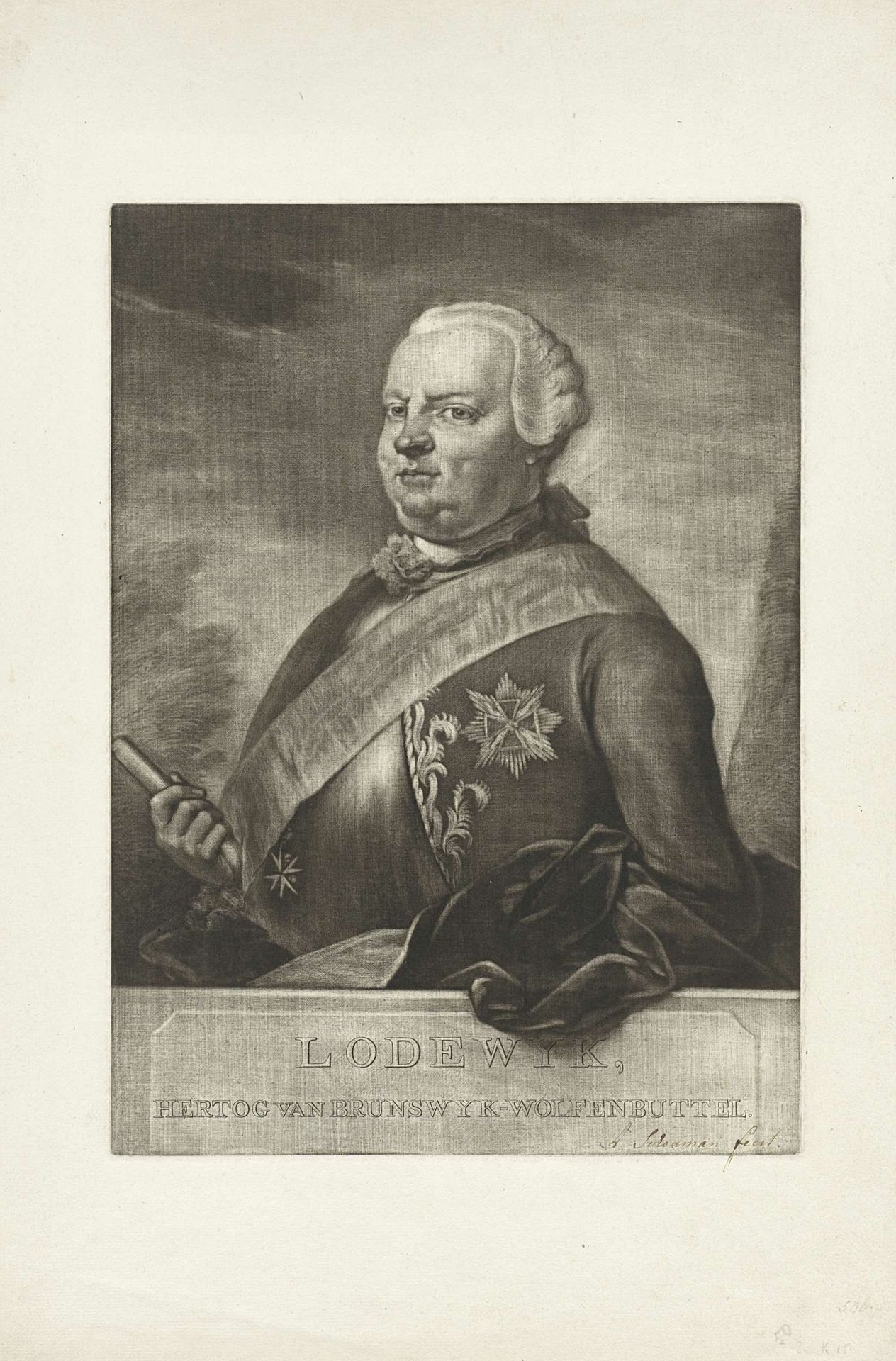 Portret van Lodewijk Ernst, hertog van Brunswijk-Wolfenbüttel by Aert Schouman