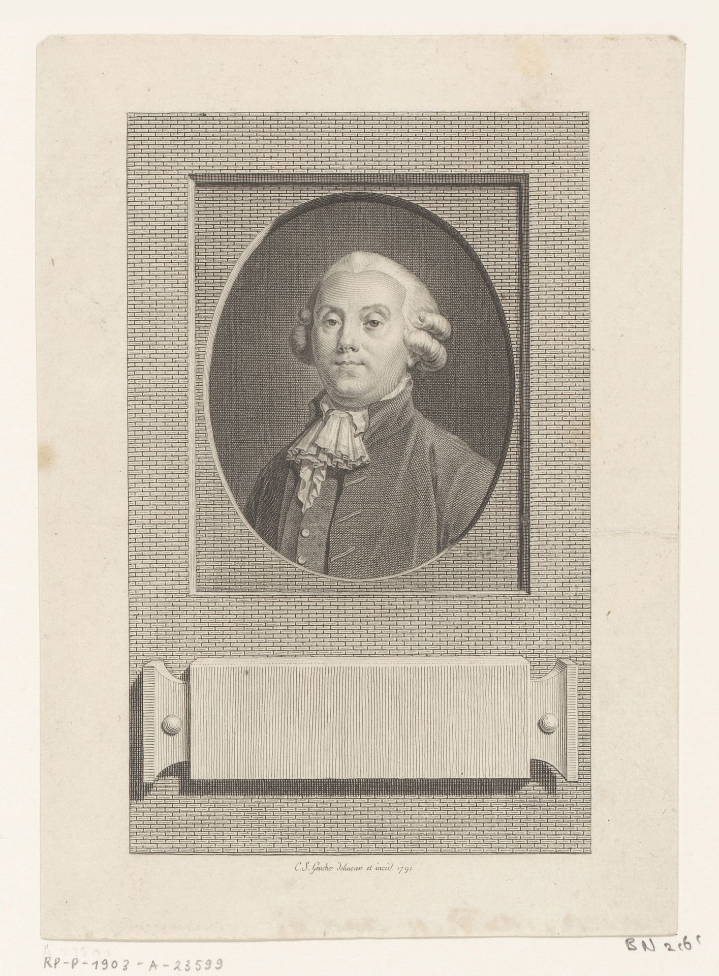 Portret van Pieter 't Hoen by Charles Etienne Gaucher