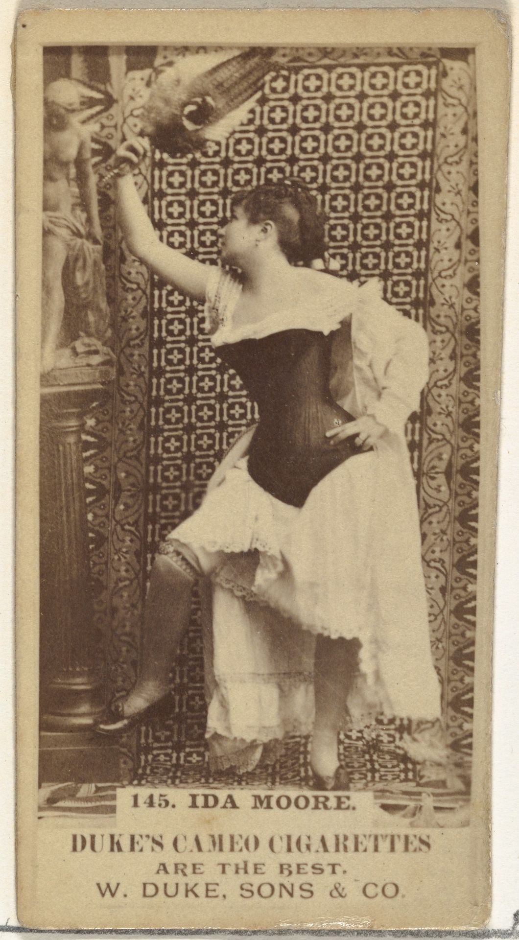 Card Number 145, Ida Moore, from the Actors and Actresses series (N145-5) issued by Duke Sons & Co. to promote Cameo Cigarettes by W. Duke, Sons & Co.