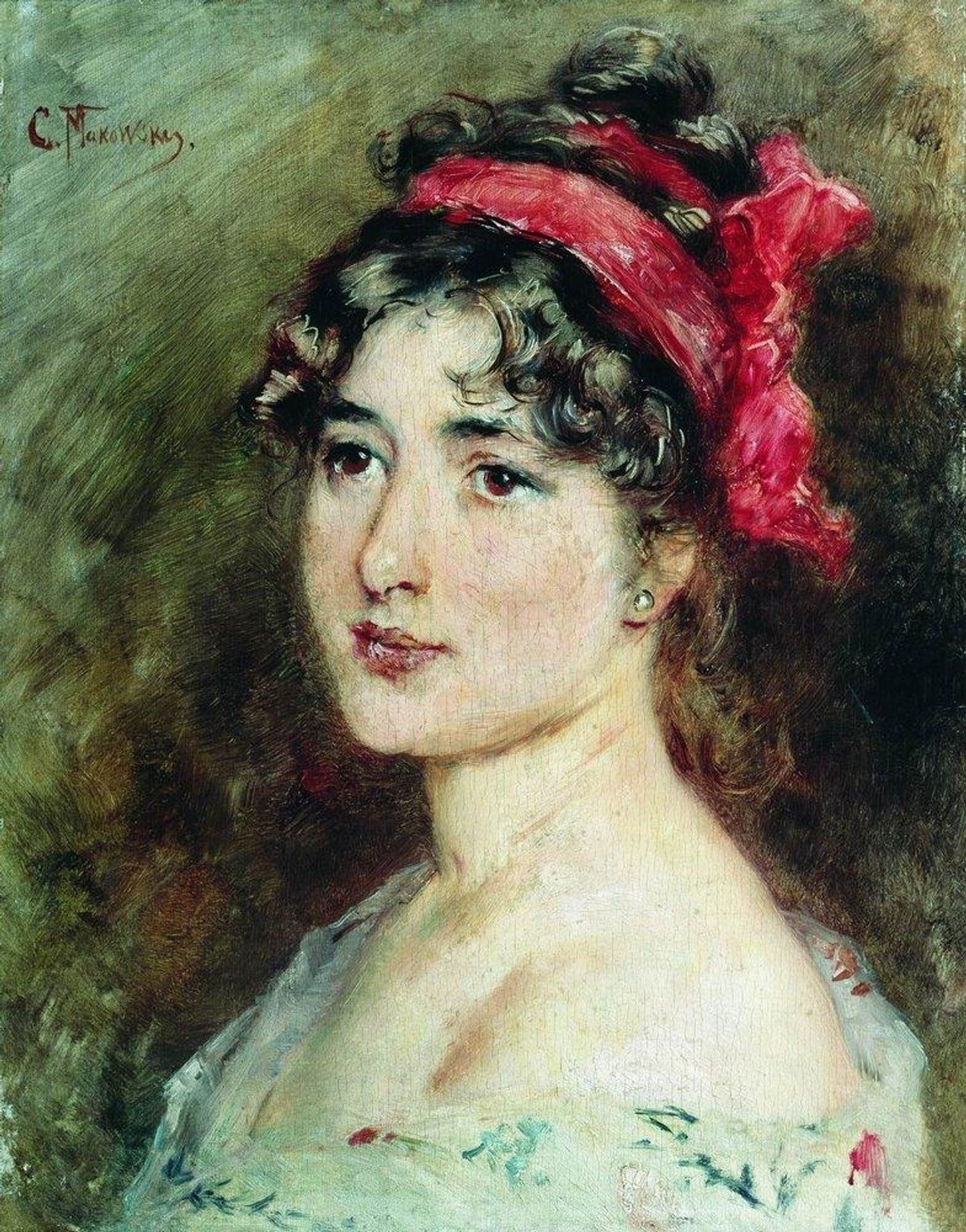 Head of the Girl by Konstantin Egorovich Makovsky
