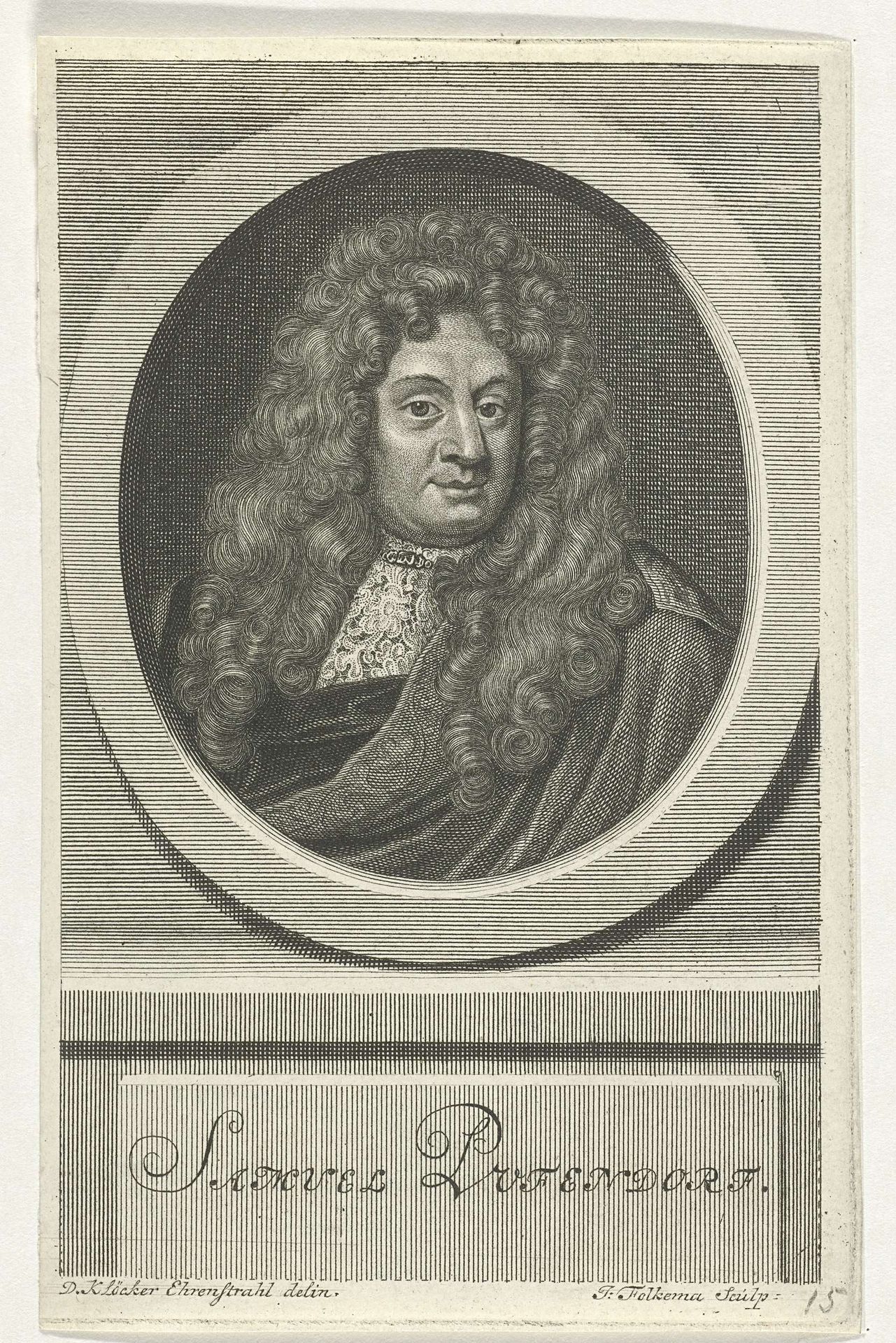 Portret van Samuel von Pufendorf by Jacob Folkema