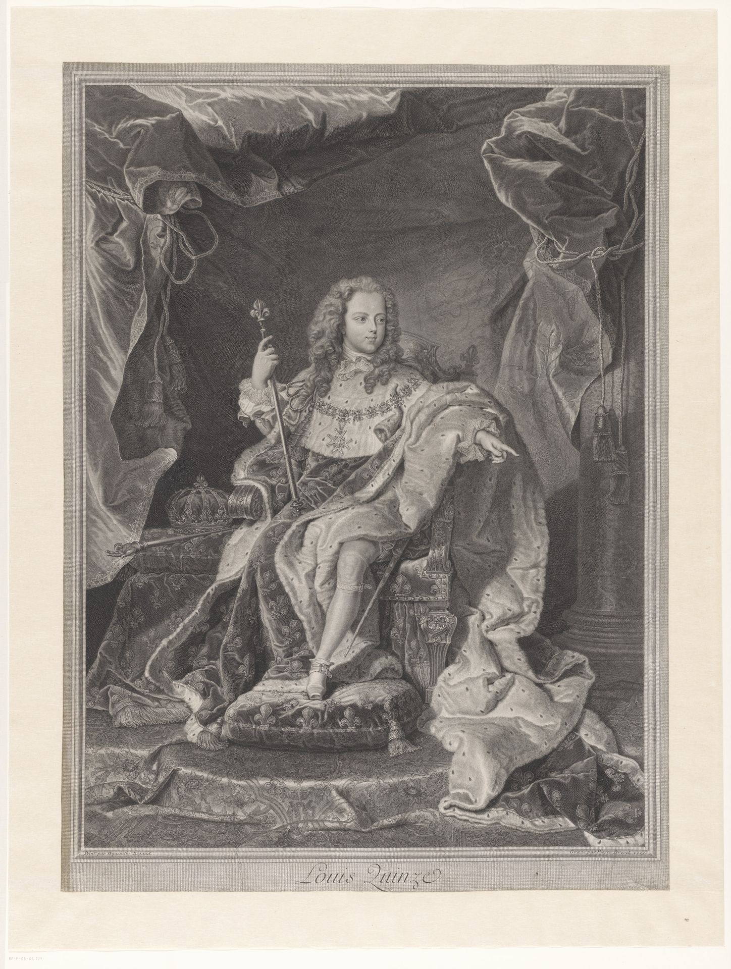 Portret van Lodewijk XV van Frankrijk by Pierre Drevet