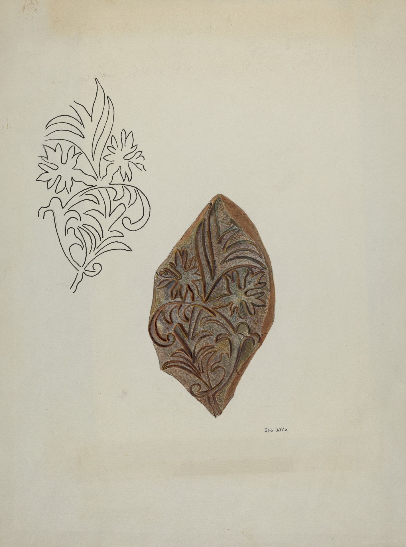 Calico Printing Block by George File