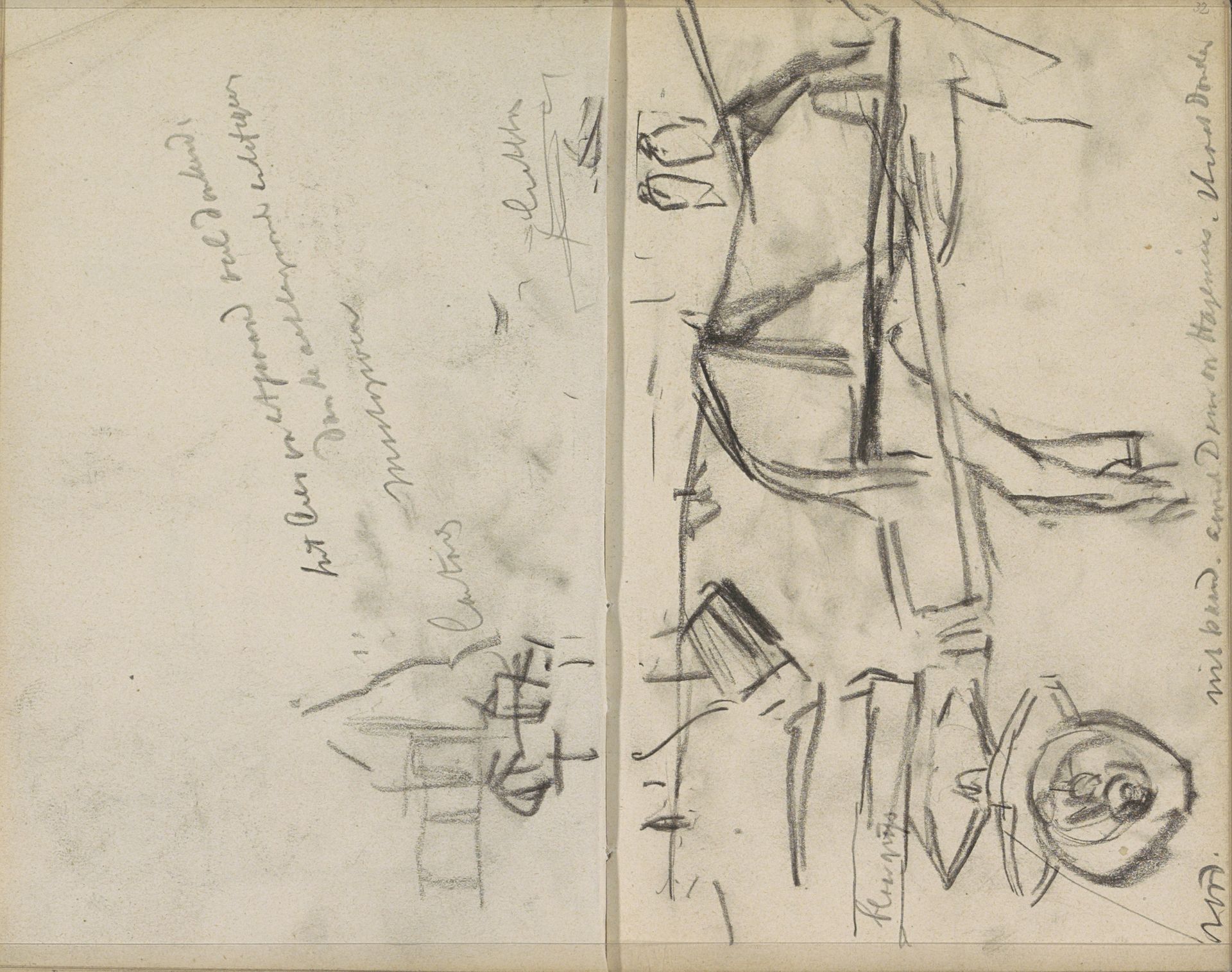 Paard en wagen op de Dam in Amsterdam by George Hendrik Breitner