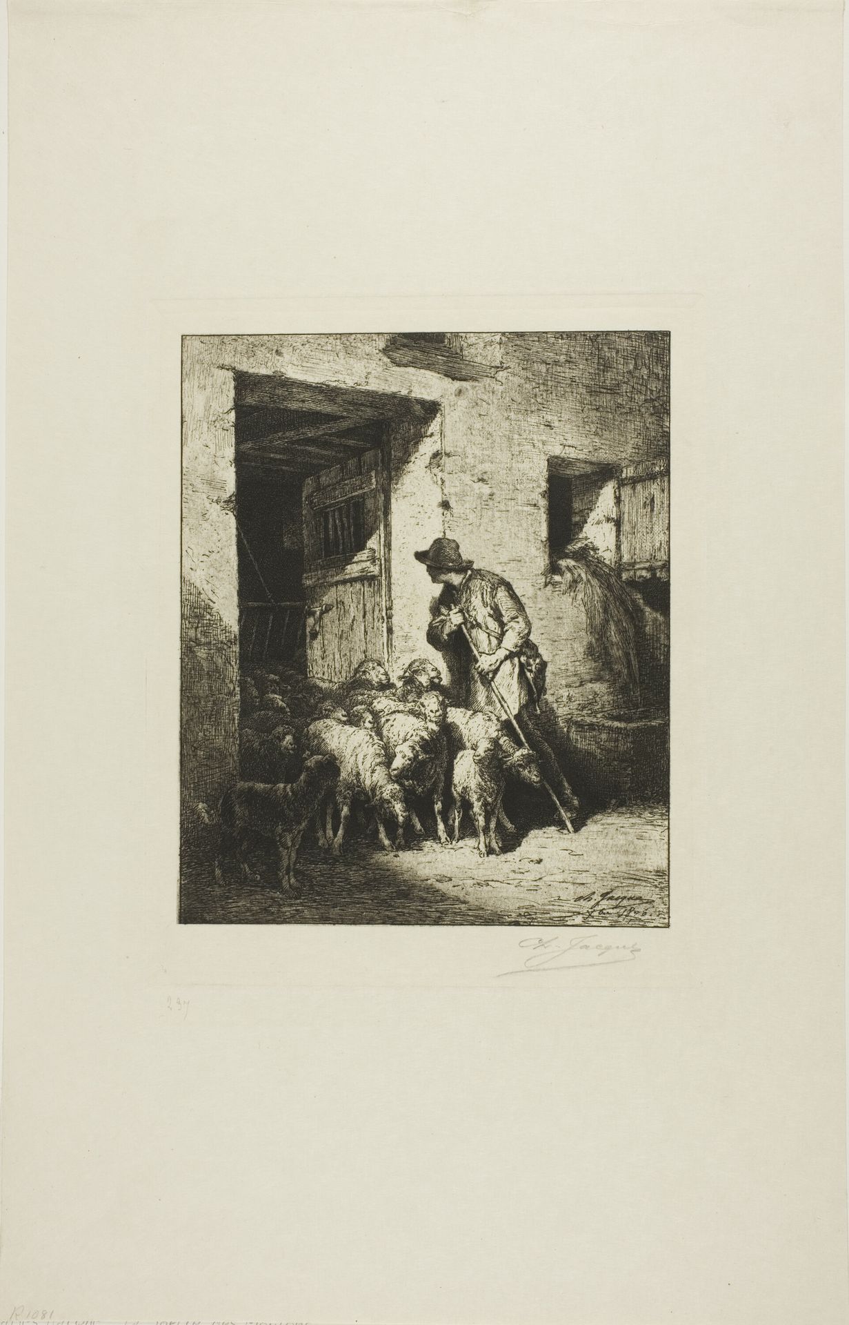 Letting the Sheep Out by Charles Jacque
