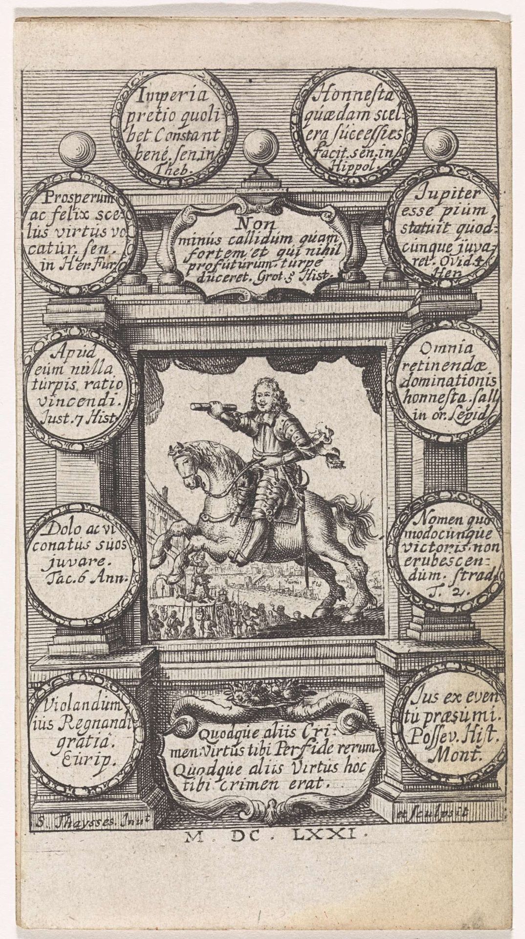 Oliver Cromwell te paard by S. Thaysses