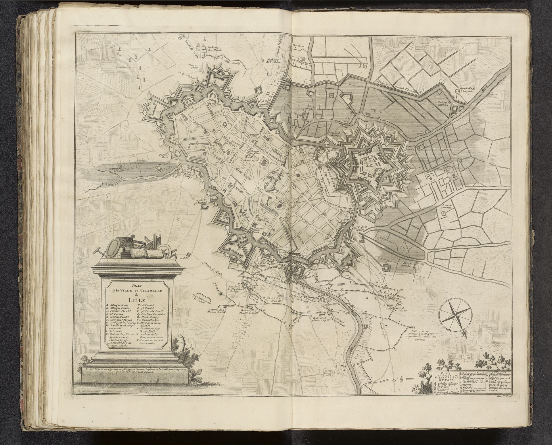 Plattegrond van Lille, 1708 by Pieter van (II) Call