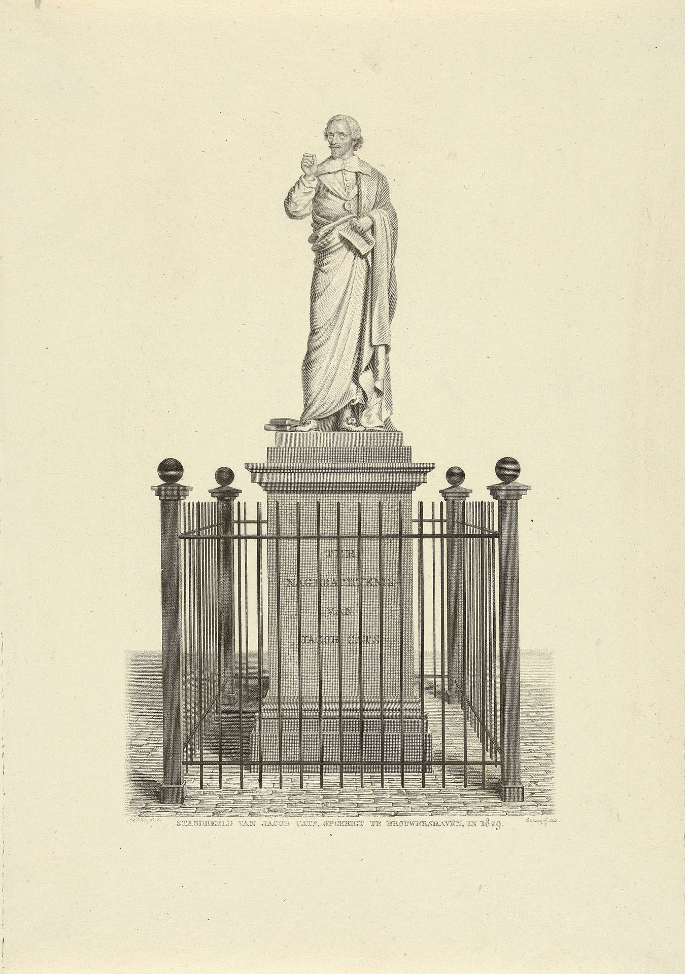 Standbeeld van Jacob Cats by Walraad Nieuwhoff