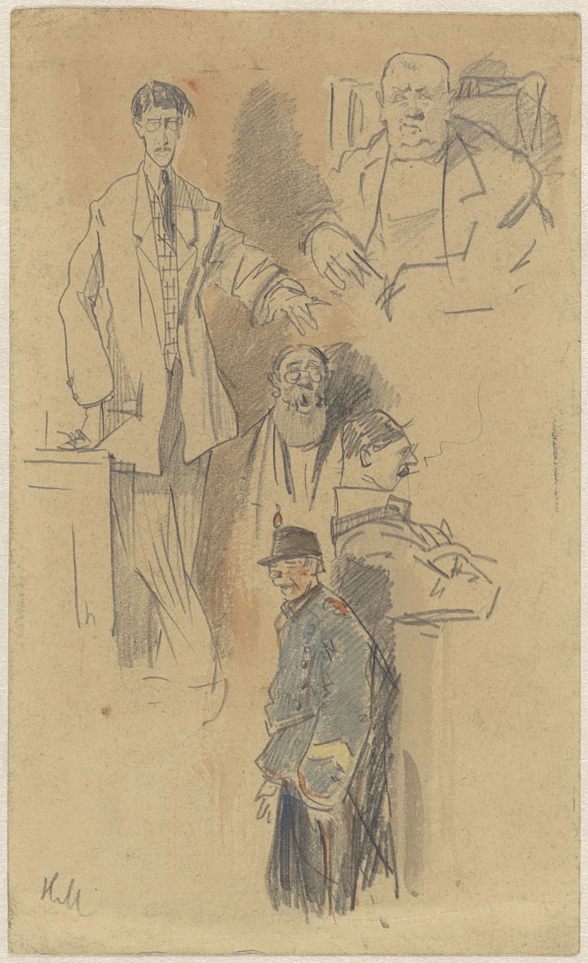 Portret van Jan Hamdorf en W. van der Pluym by Herman Moerkerk