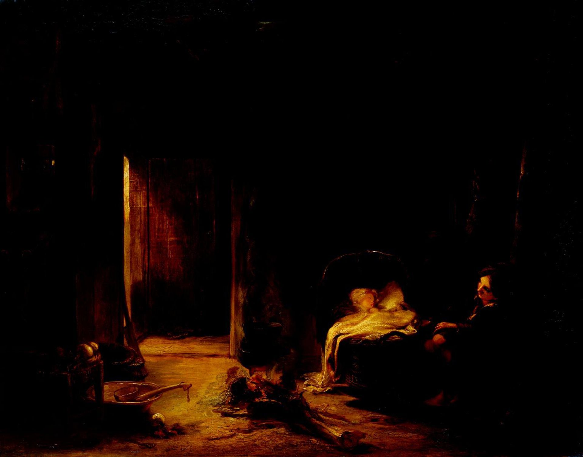 Interior of a Cottage in the Hebrides by  Alexander Fraser