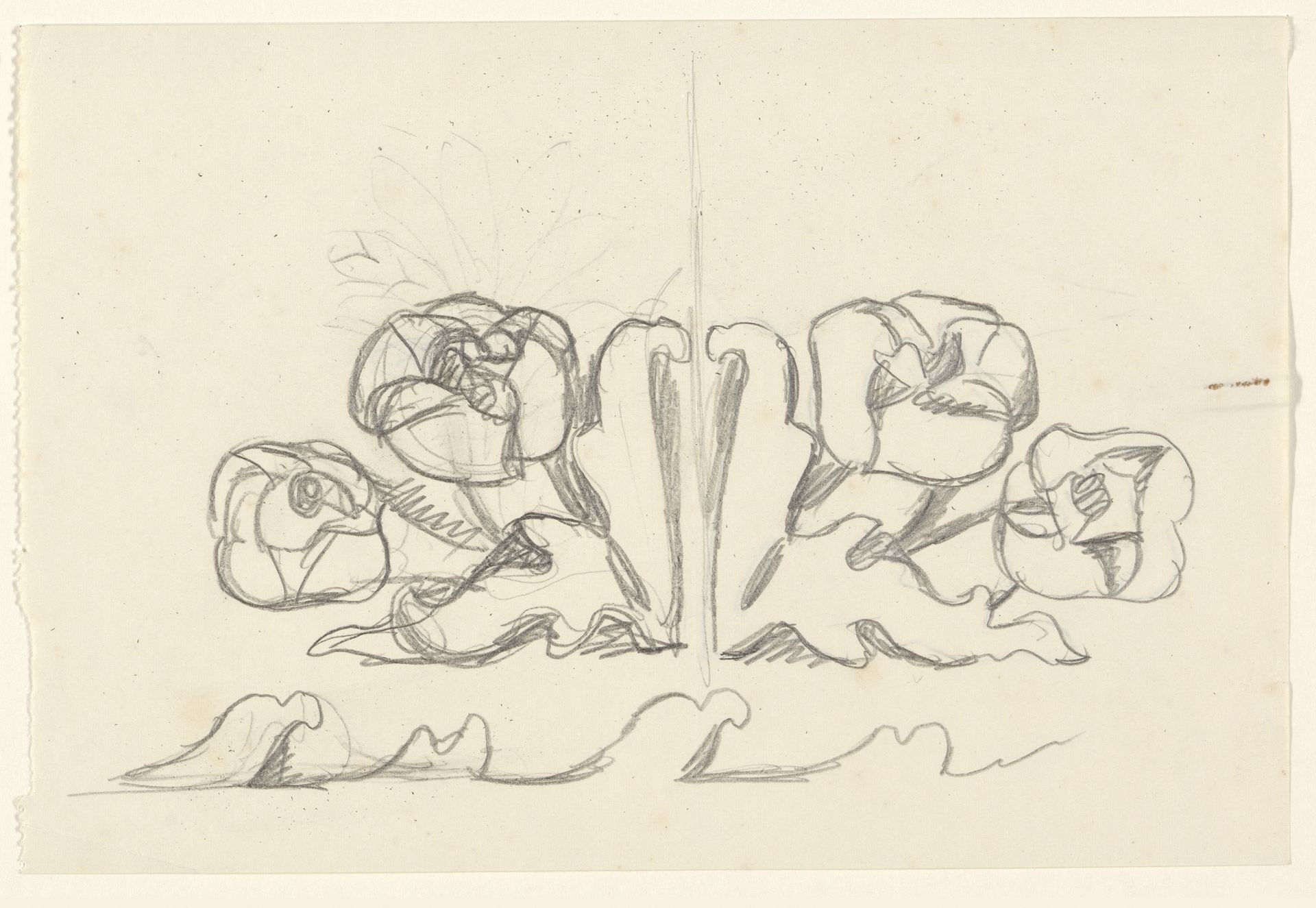 Bloemen en golven by Leo Gestel