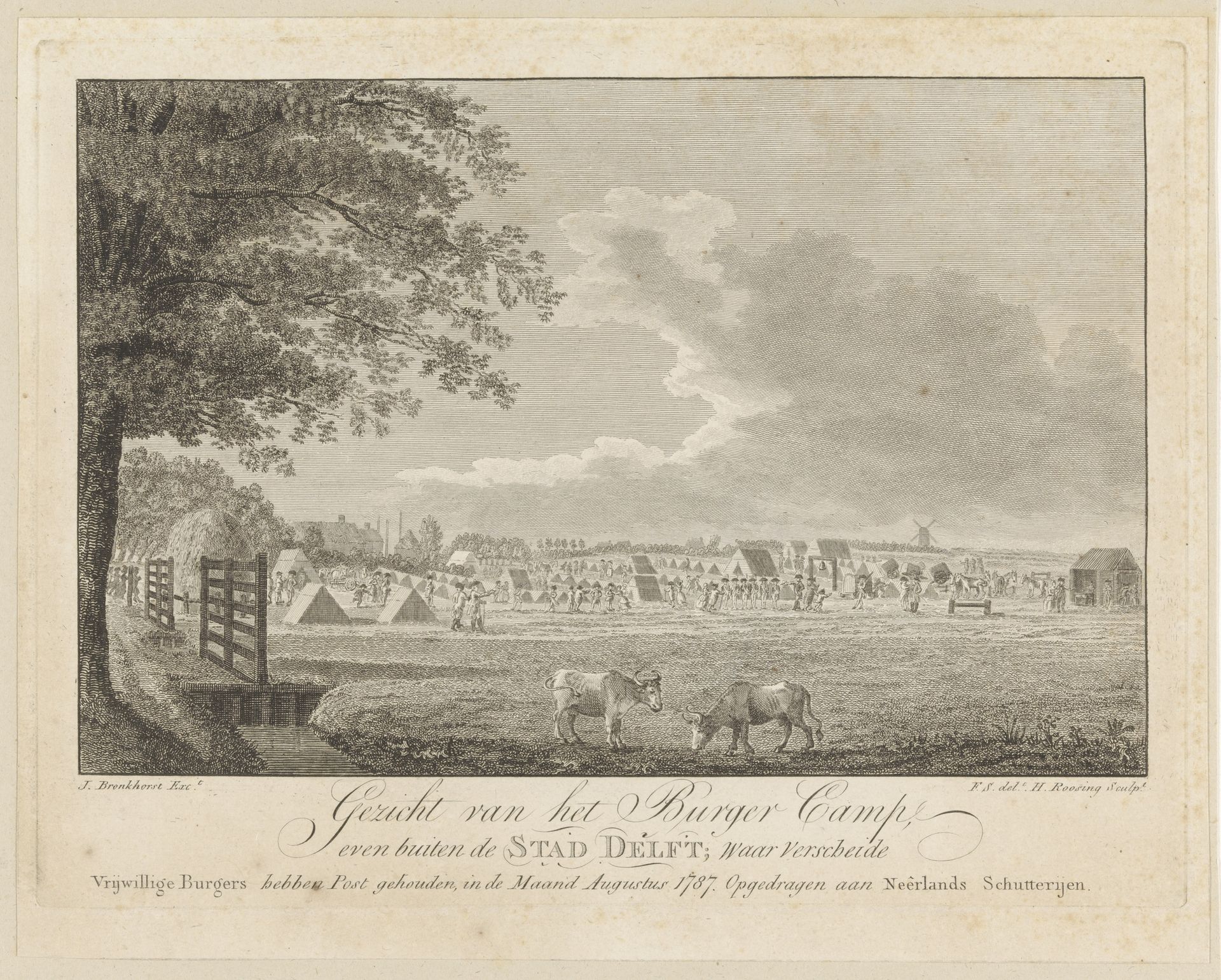 Kampement te Delft, 1787 by Hendrik Roosing