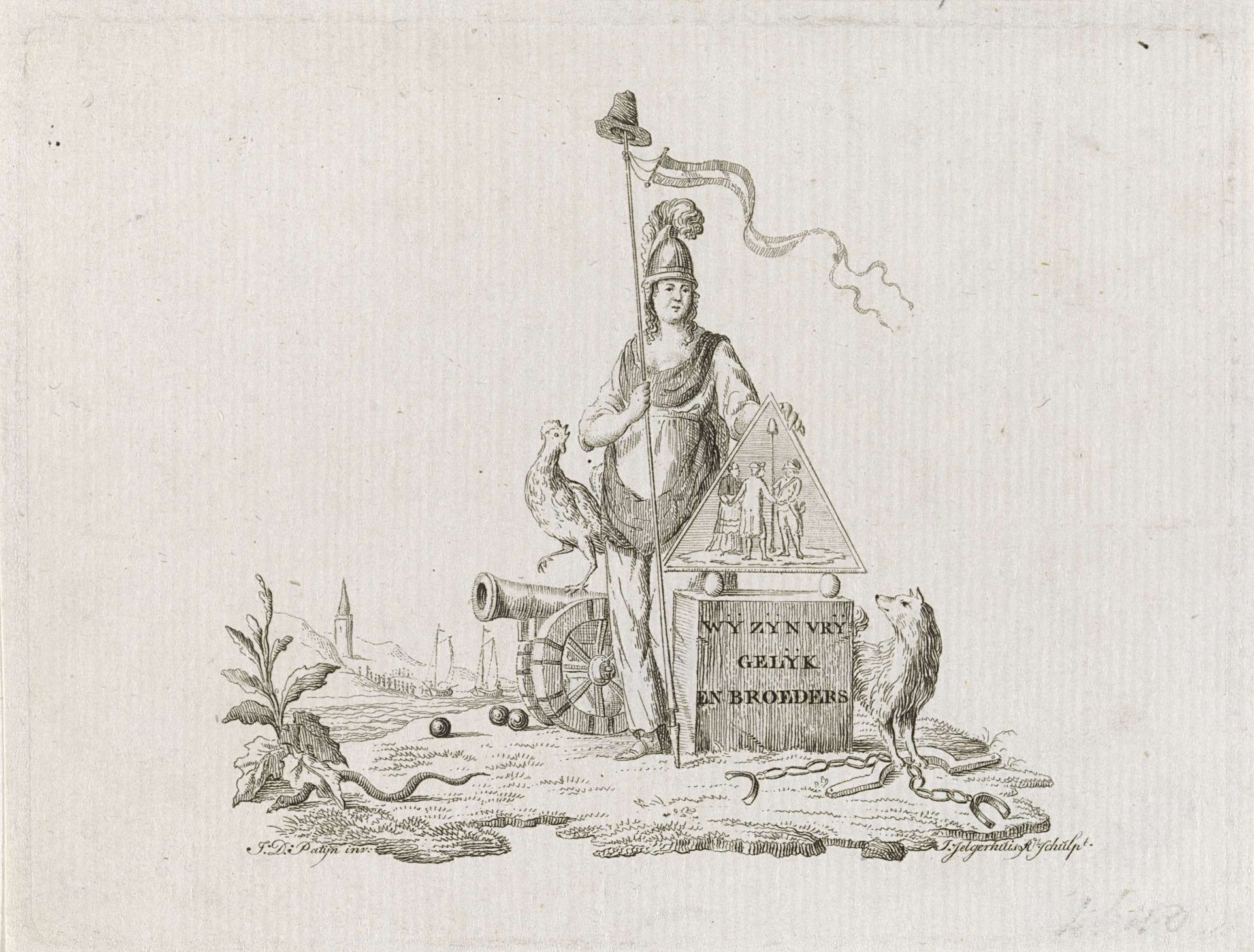 Patriots vignet, 1795 by Johannes Jelgerhuis