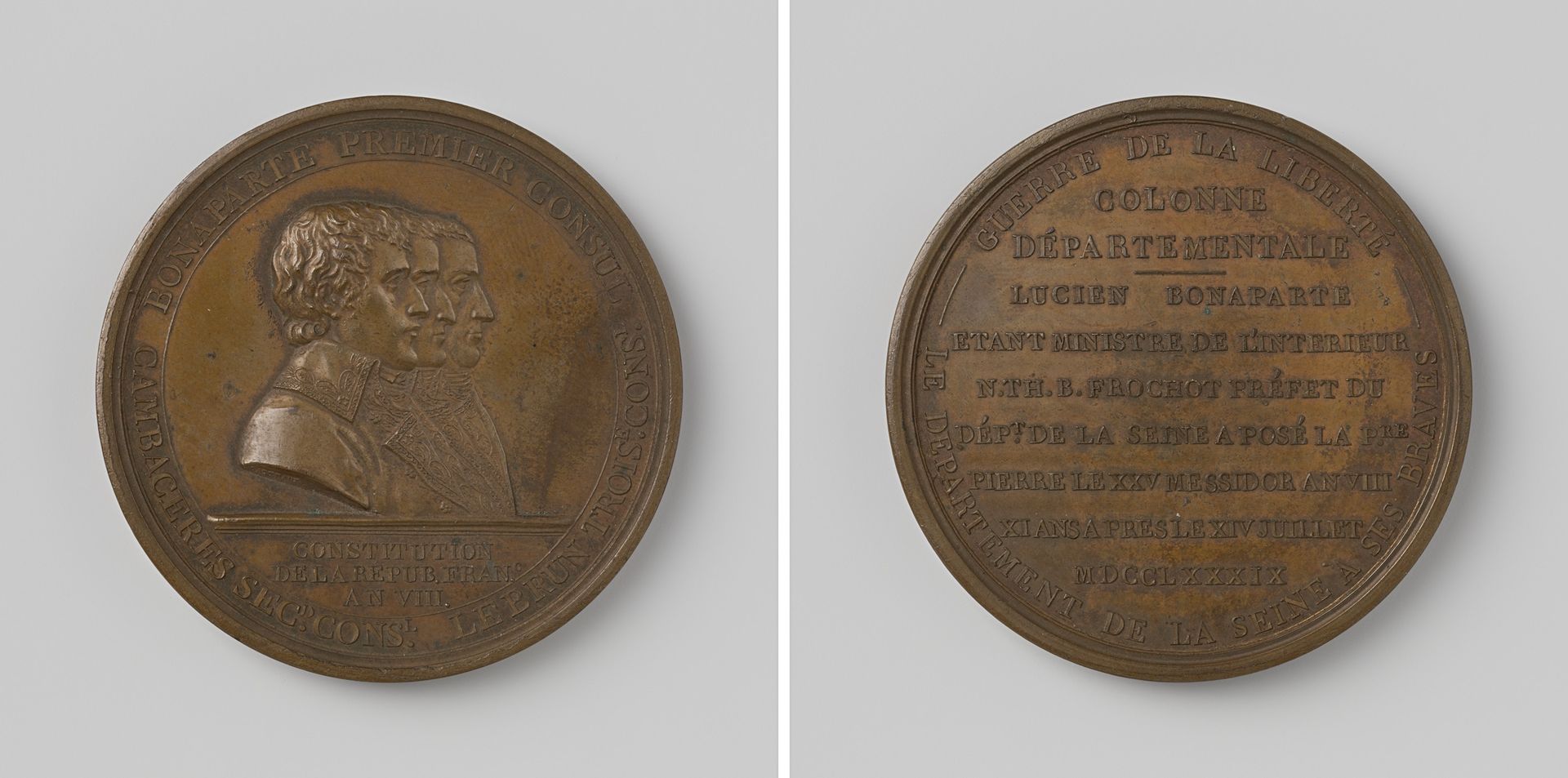 Oprichting der Colonne Departementale, ter ere van de drie consuls by Nicolas Marie Gatteaux