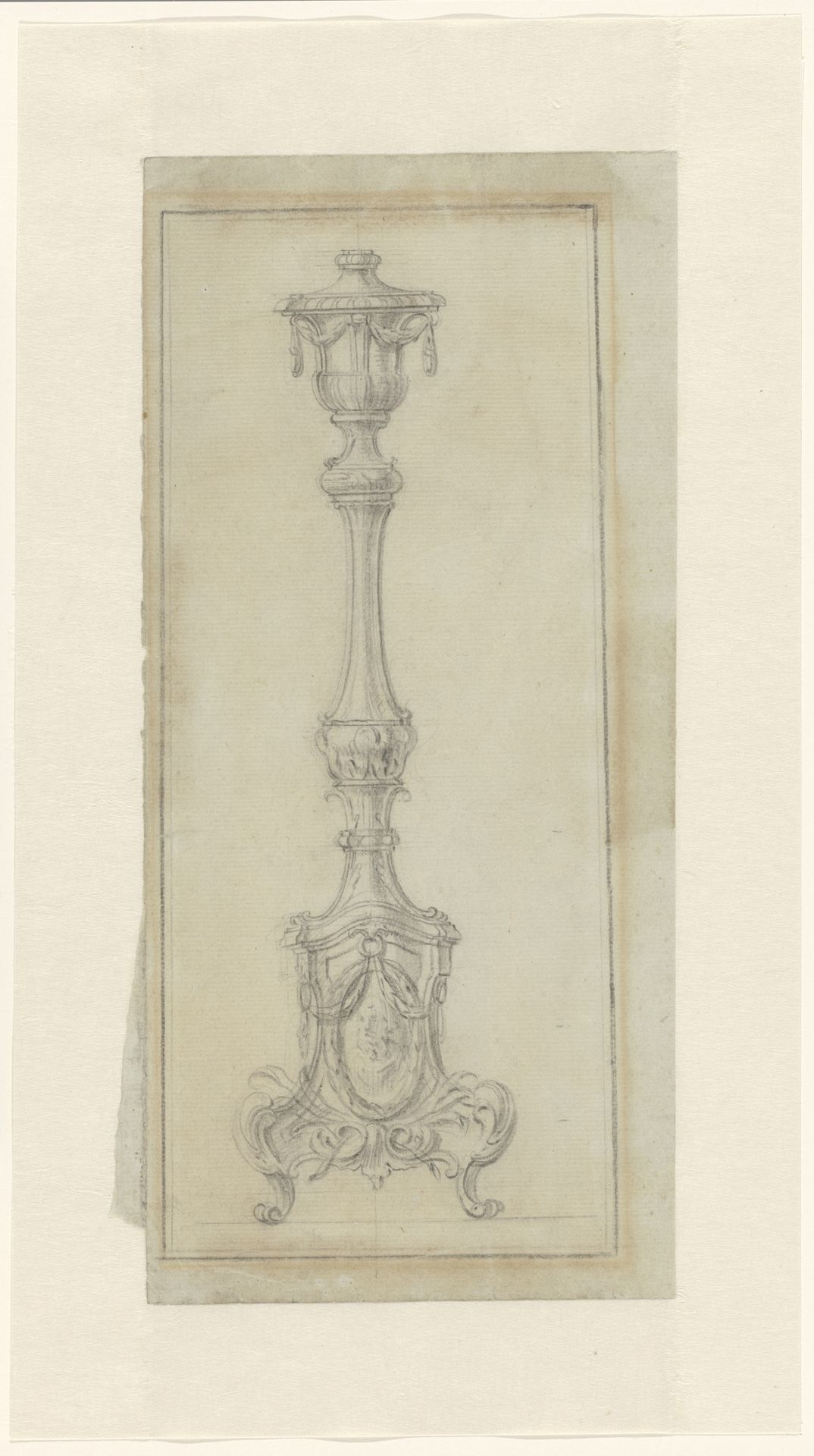 Design for the base of a crucifix by Philippe (le Jeune) Caffieri