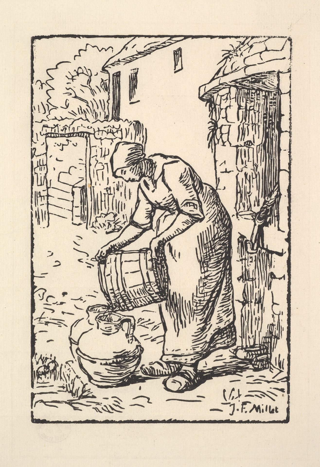 Woman Emptying a Bucket by Jean-François Millet