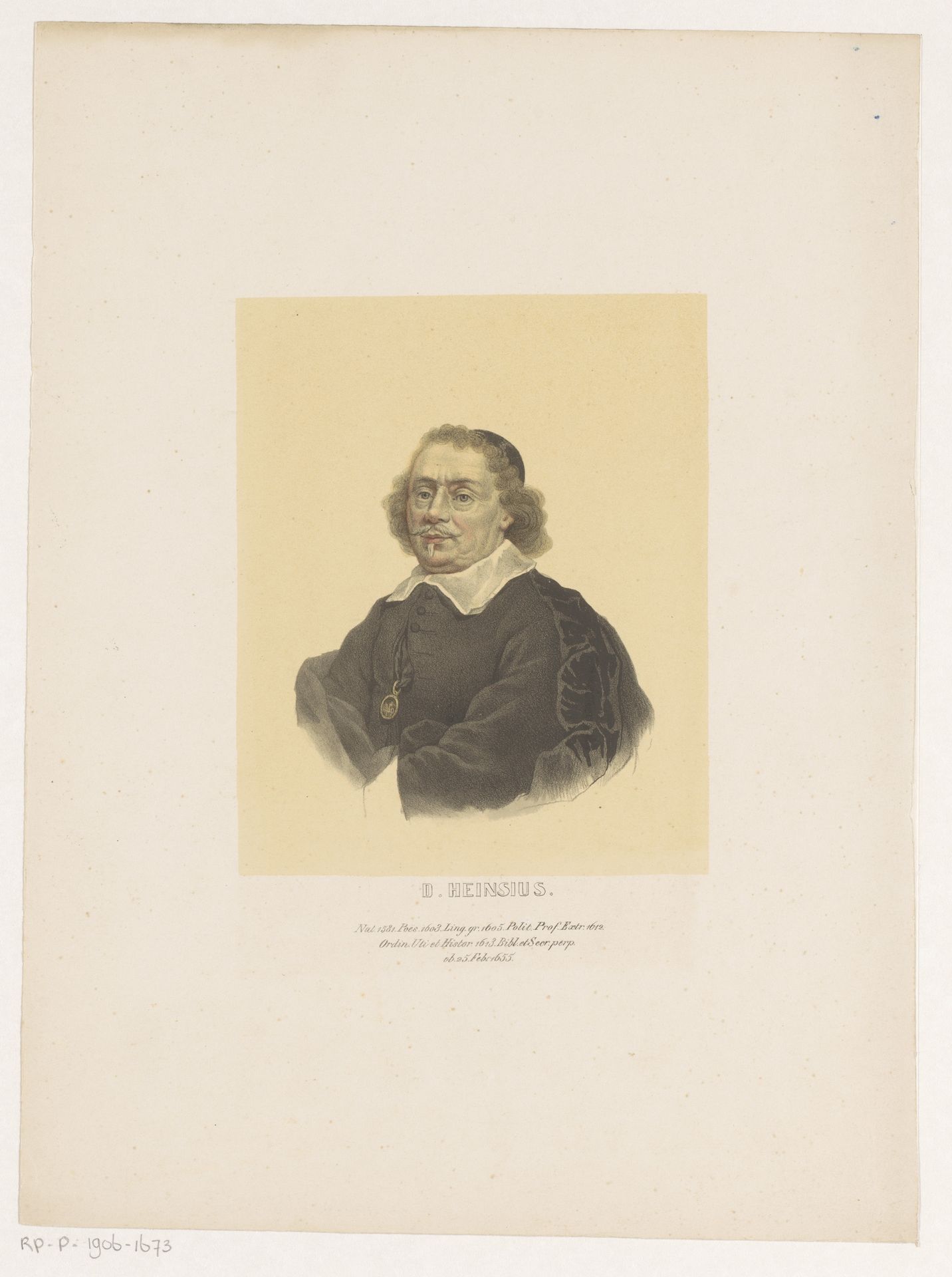 Portret van Daniël Heinsius by Leendert (I) Springer