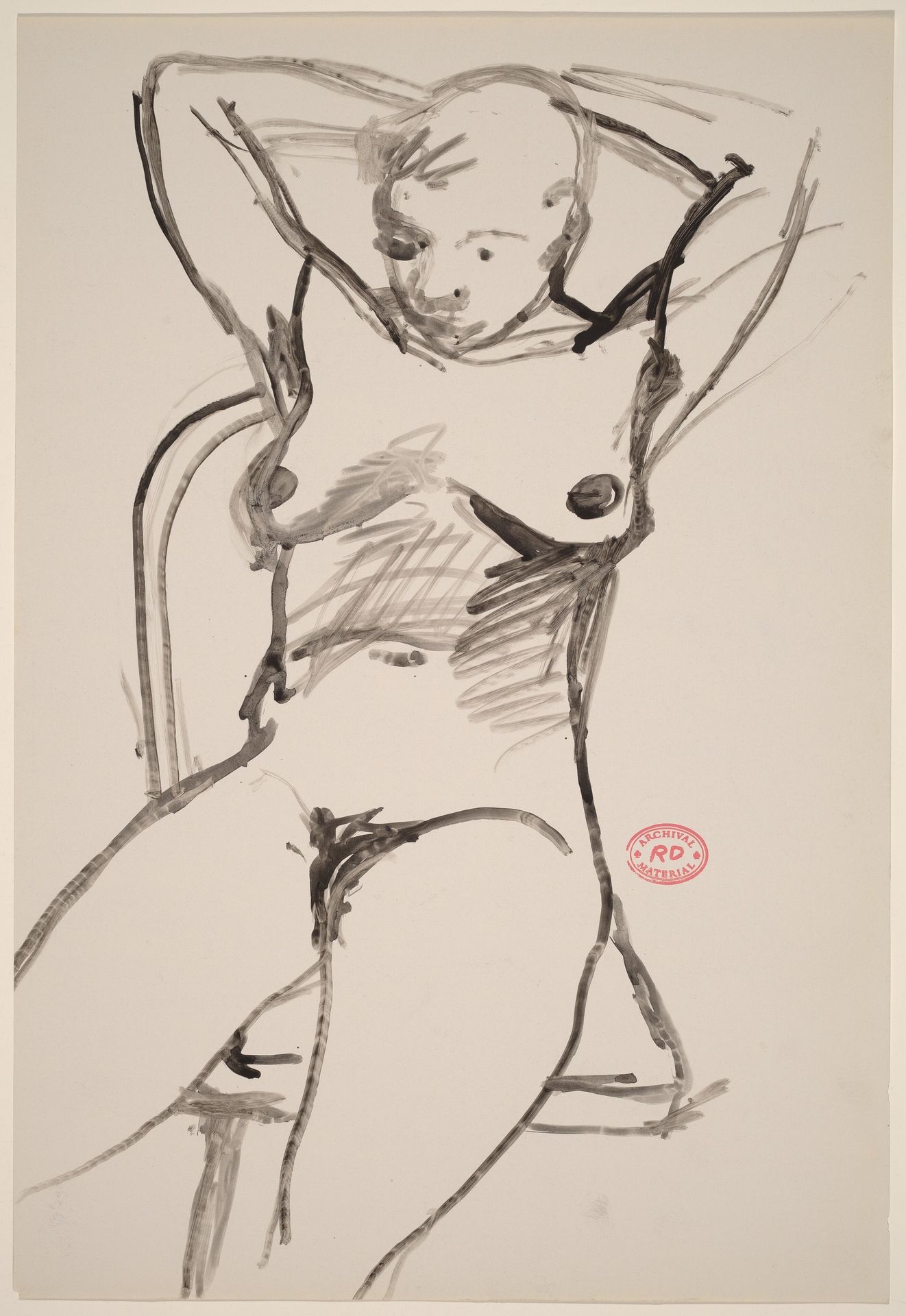 Untitled [seated female nude with arms behind head] by Richard Diebenkorn