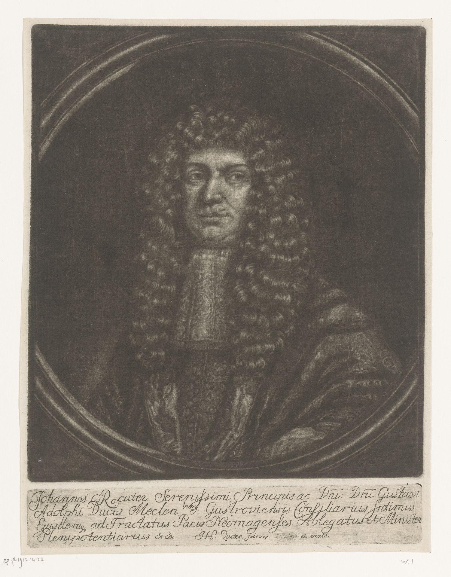 Portret van Johannes Reuter by Herman Hendrik Quiter