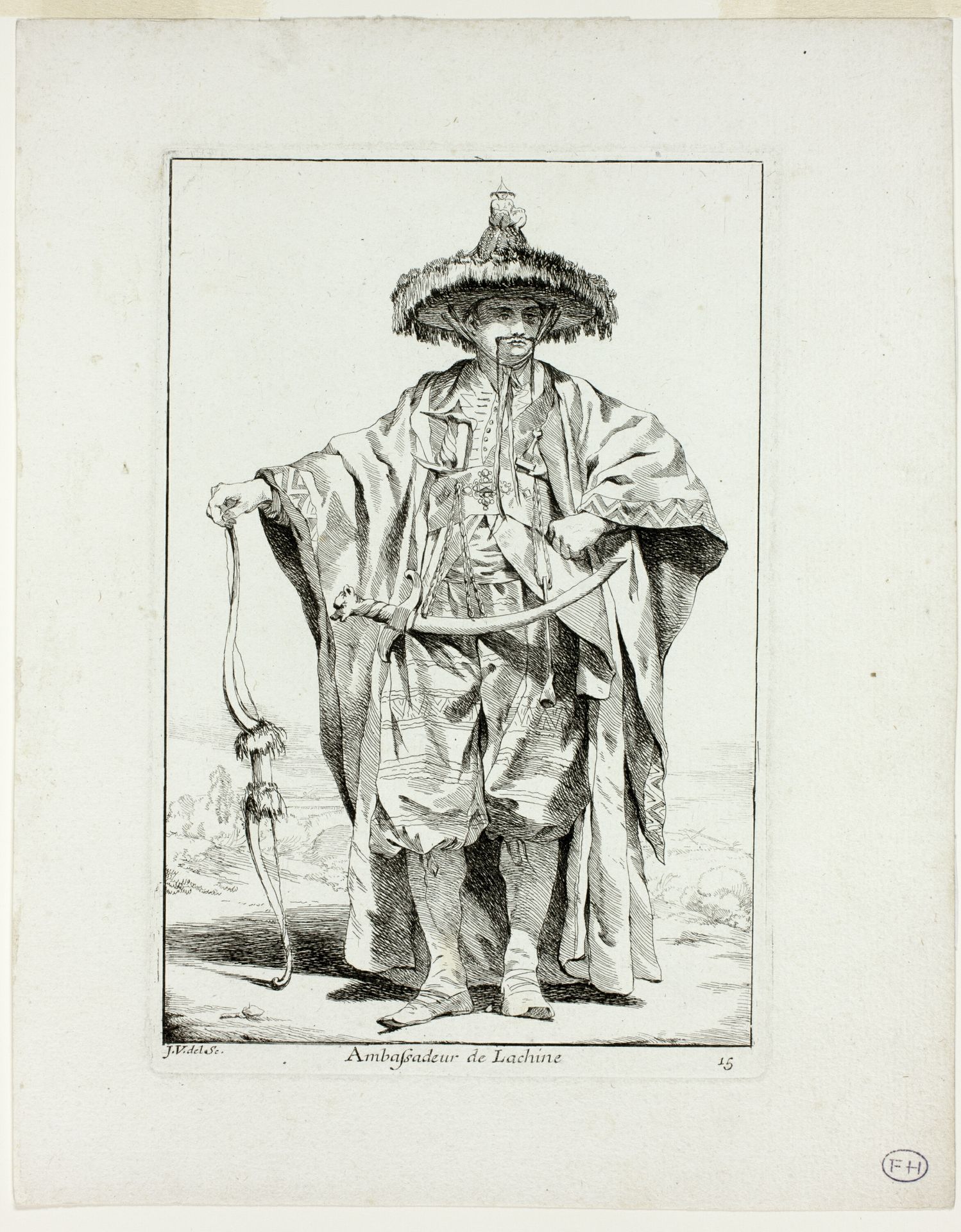 Ambassadeur de la Chine, plate fifteen from Caravanne du Sultan à la Mecque by Joseph Marie Vien