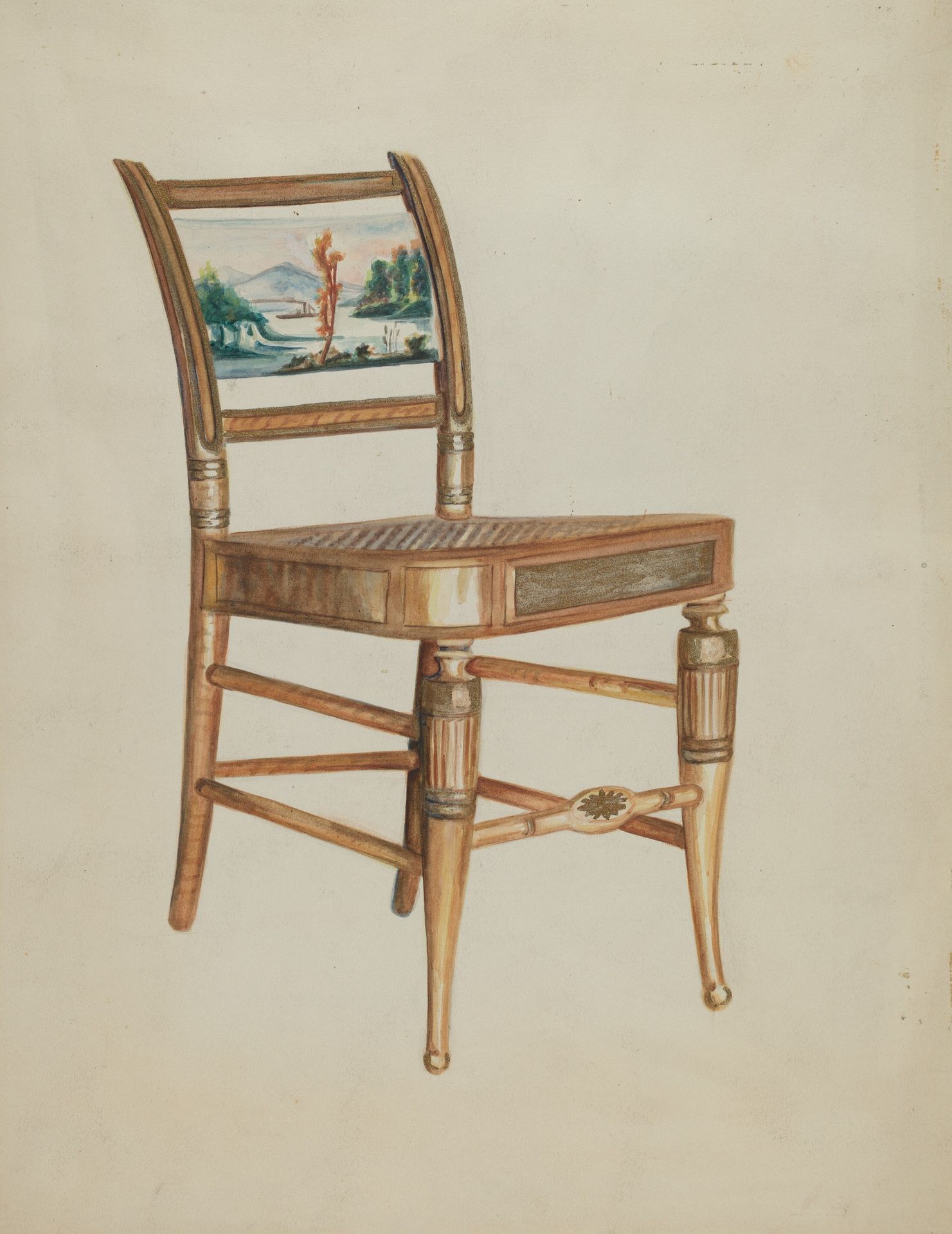Chair - with Hudson River Scenes by Ella Josephine Sterling