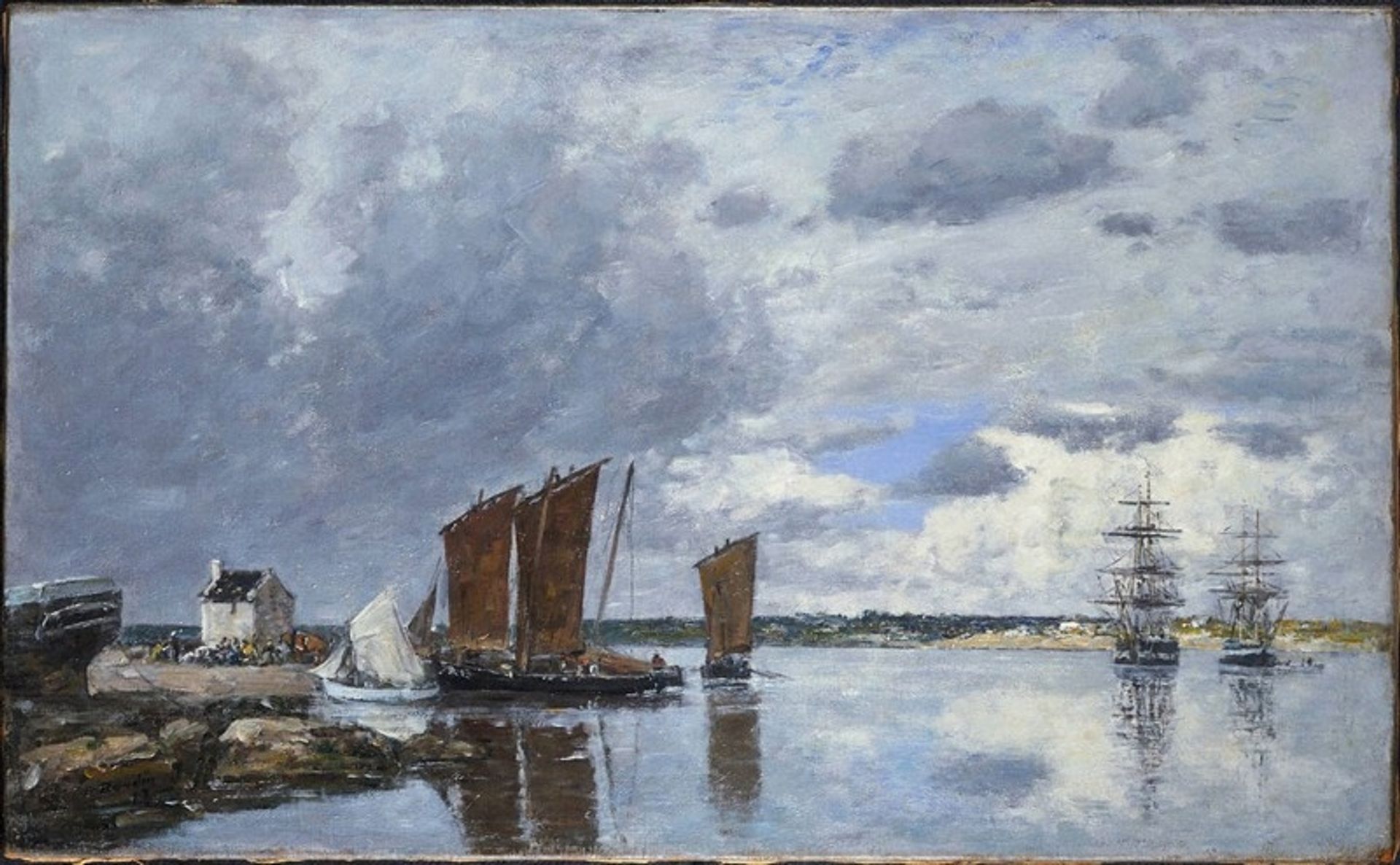 Fishing Boats at Kerhor by Eugène Boudin