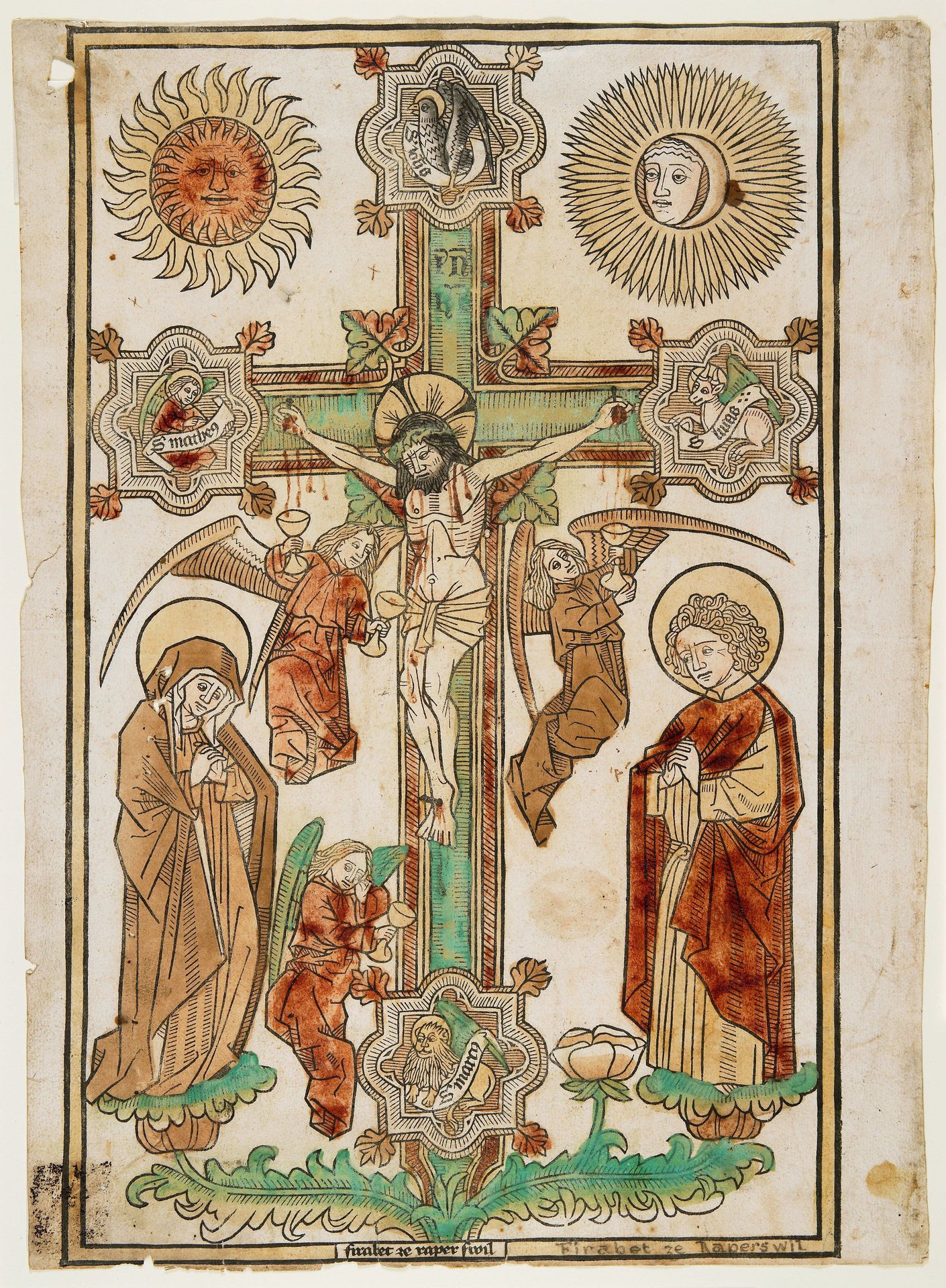 Crucifix with Three Angels and the Symbols of the Evangelists by Firabet of Rapperswil