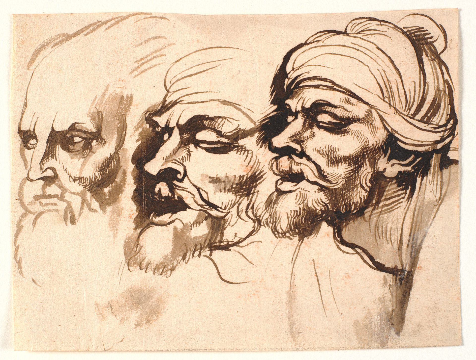 Tre mandshoveder by Peter Paul Rubens