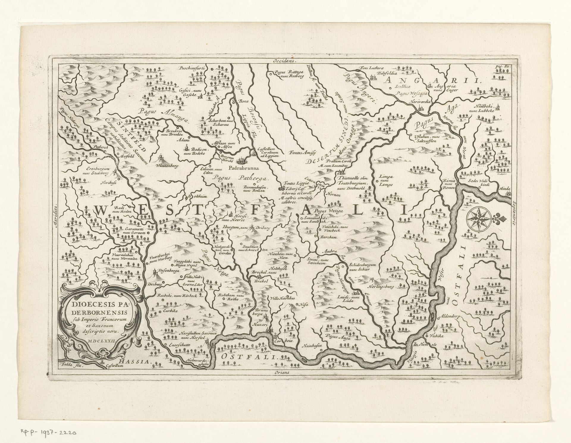 Kaart van Westfalen by Jan Matthysz.