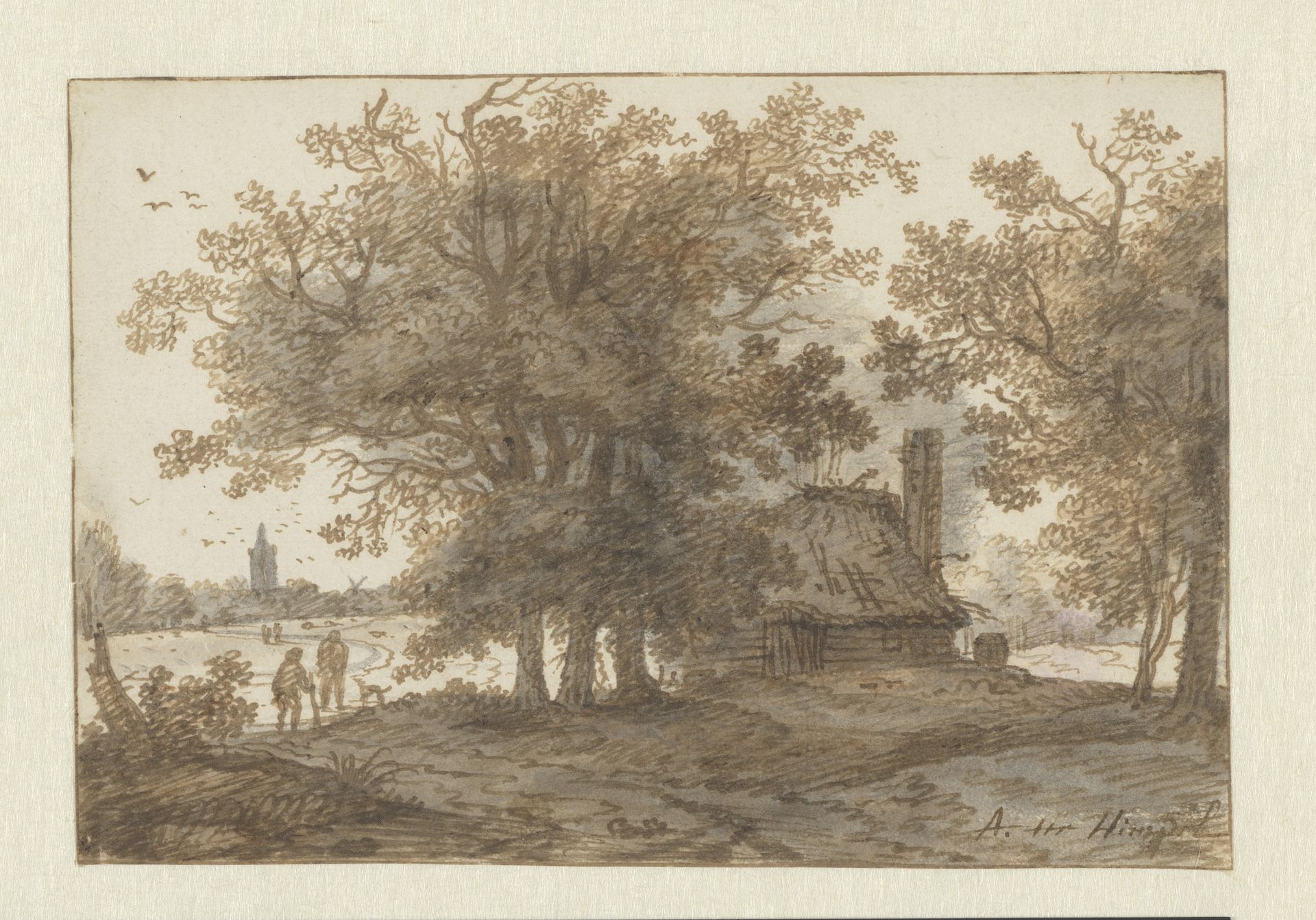 Landschap met een huis tussen bomen by Aarnout ter Himpel