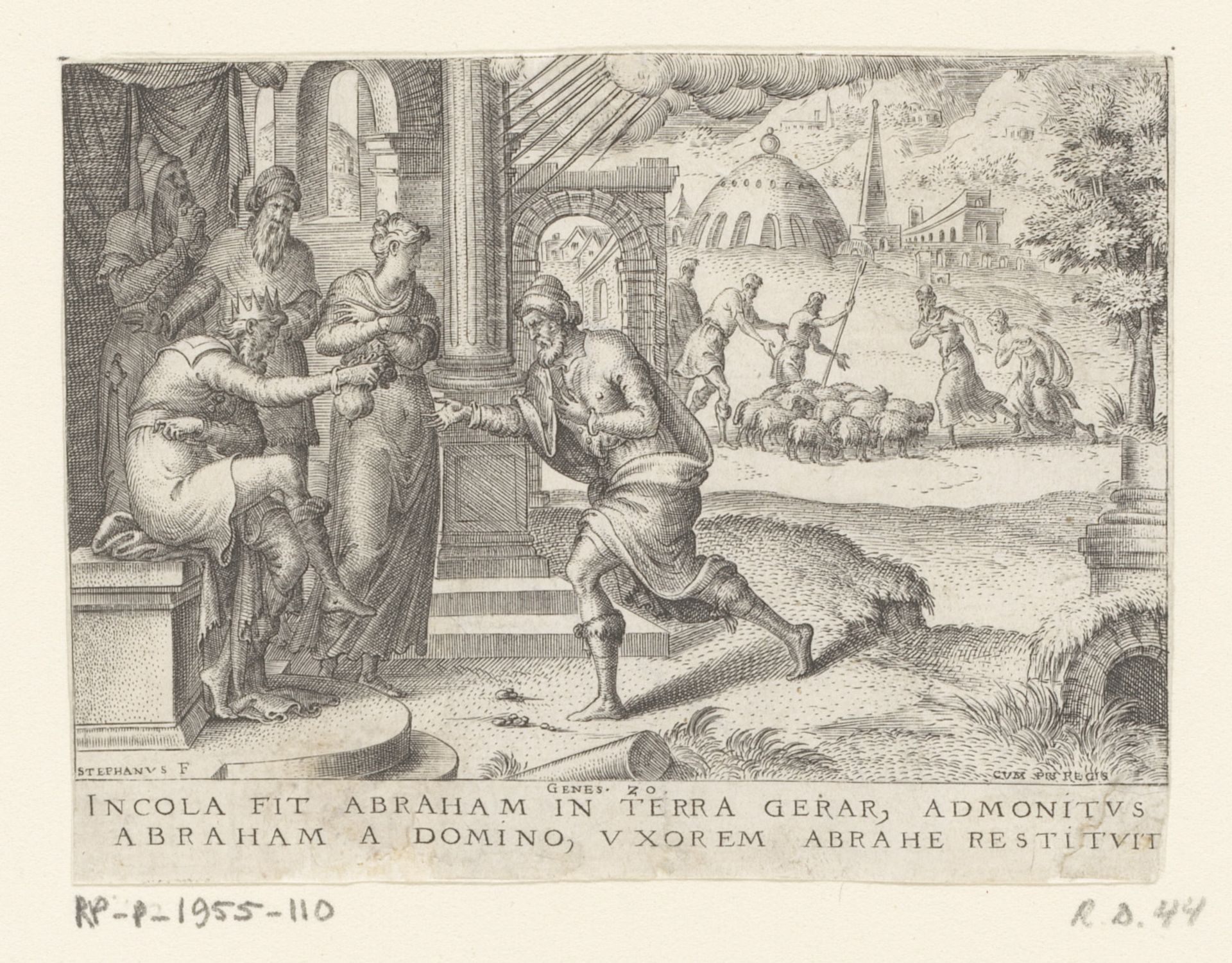 Abraham en Sara bij koning Abimelech by Etienne Delaune