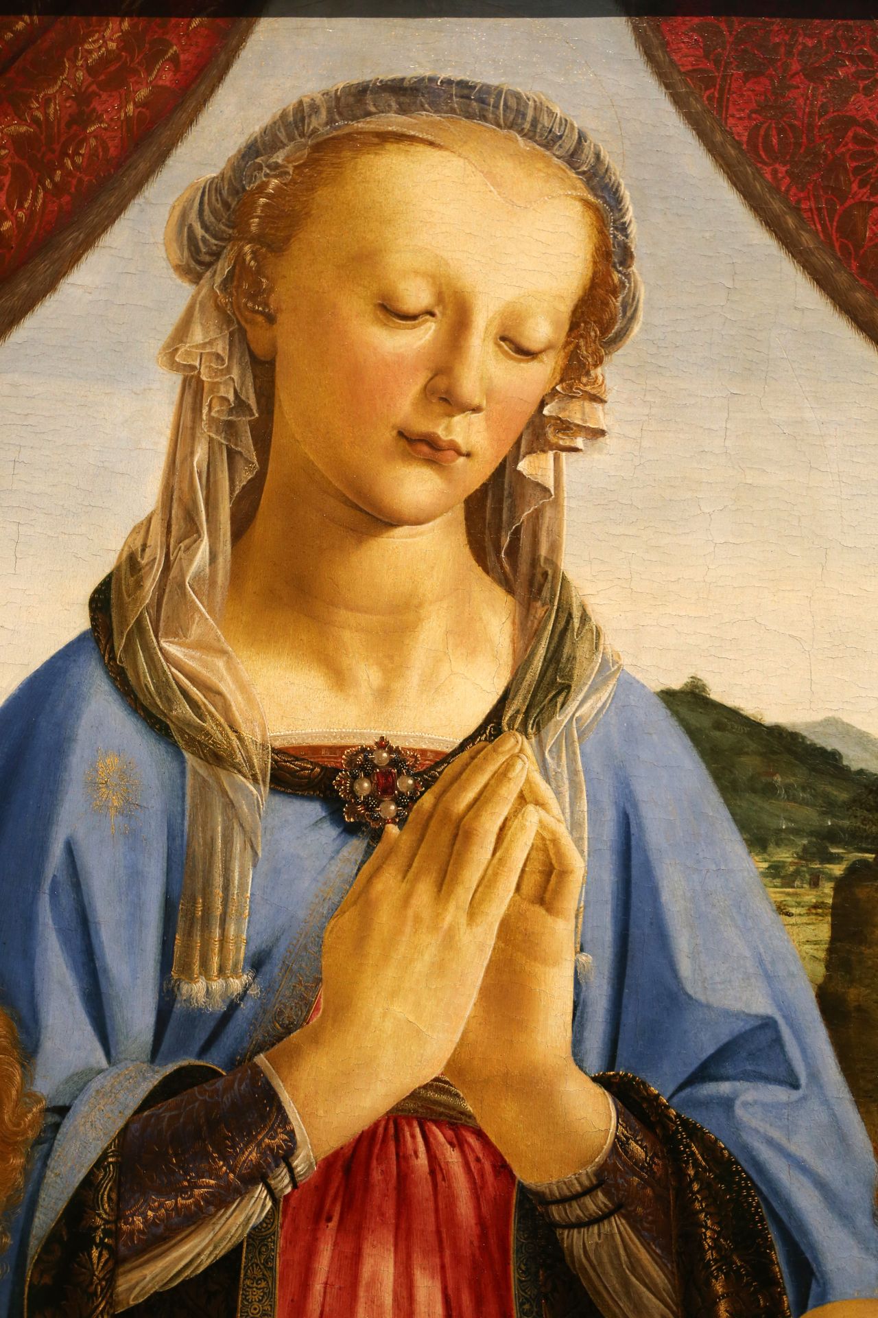 Virgin and Child with Two Angels (detail) by Andrea del Verrocchio