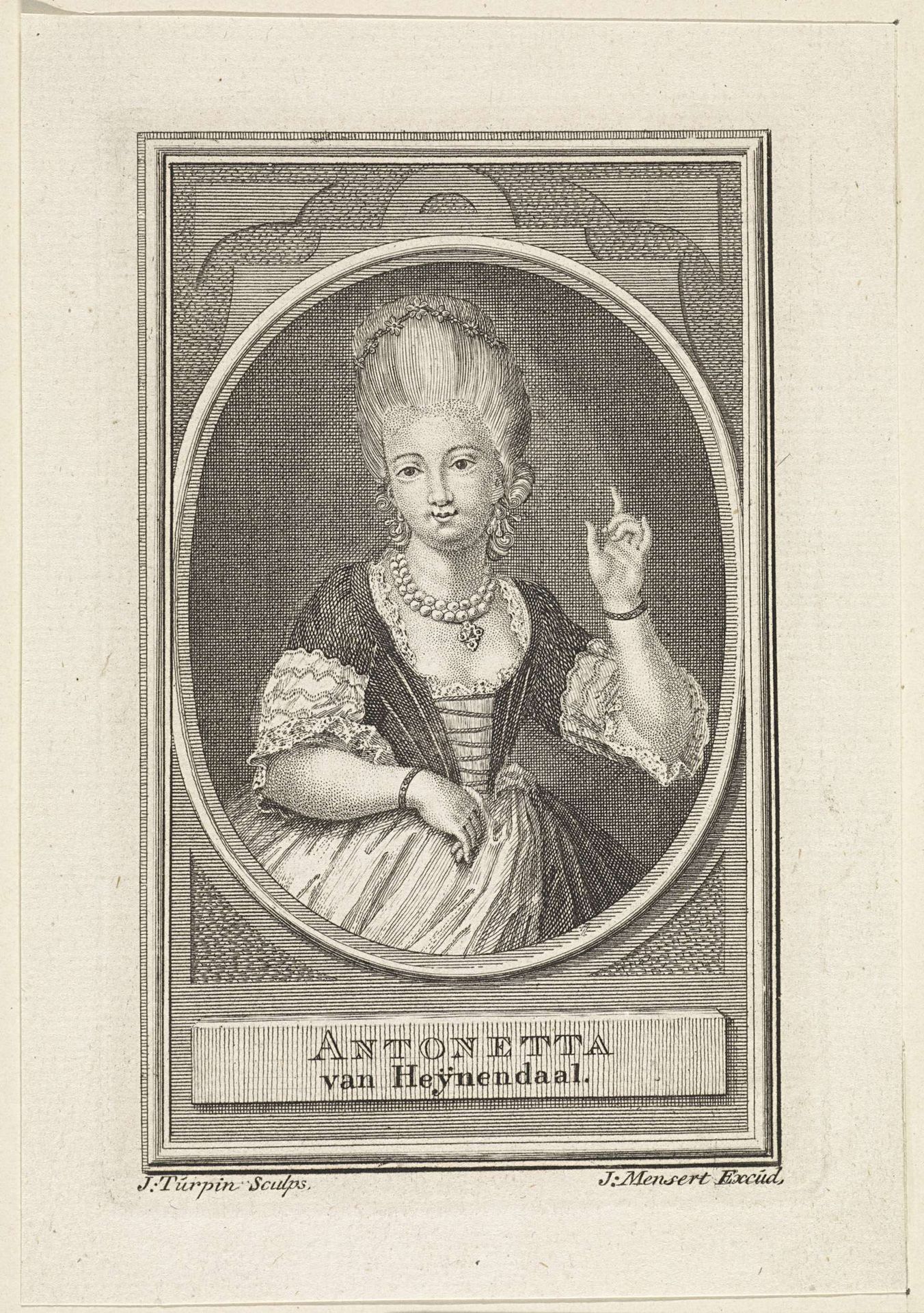 Portret van Antonetta van Heynendaal by Jacobus Turpin