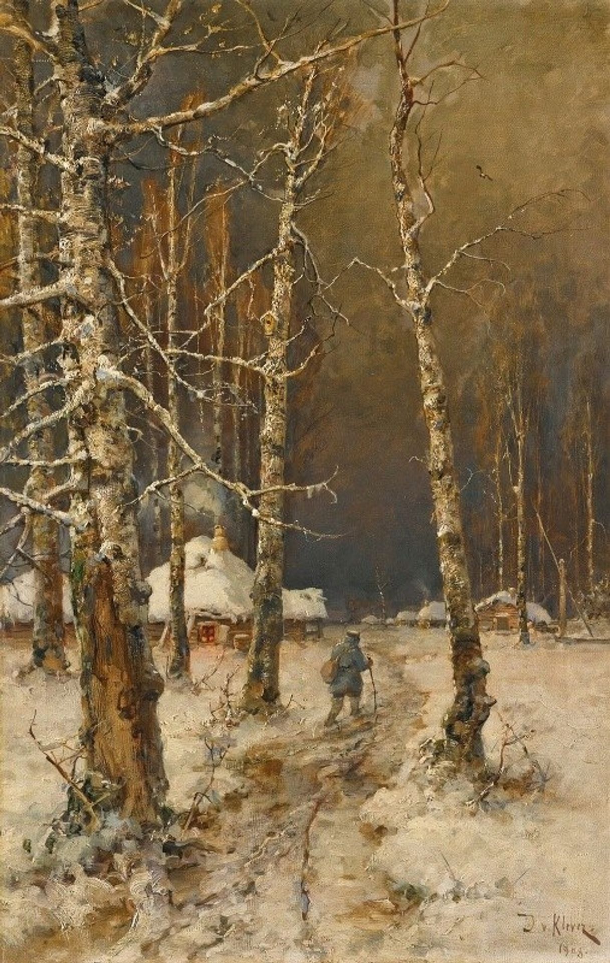 Traveller In The Snow by Julius Sergius Klever