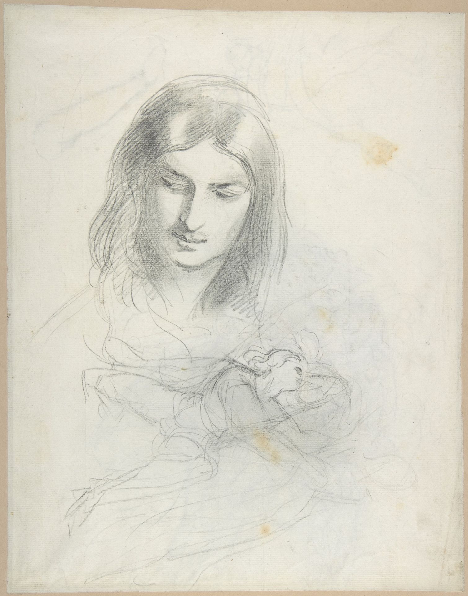 Head of a Man and Figure Studies (recto); Minotaur with a Maiden (verso) by Theodor Richard Edward von Holst