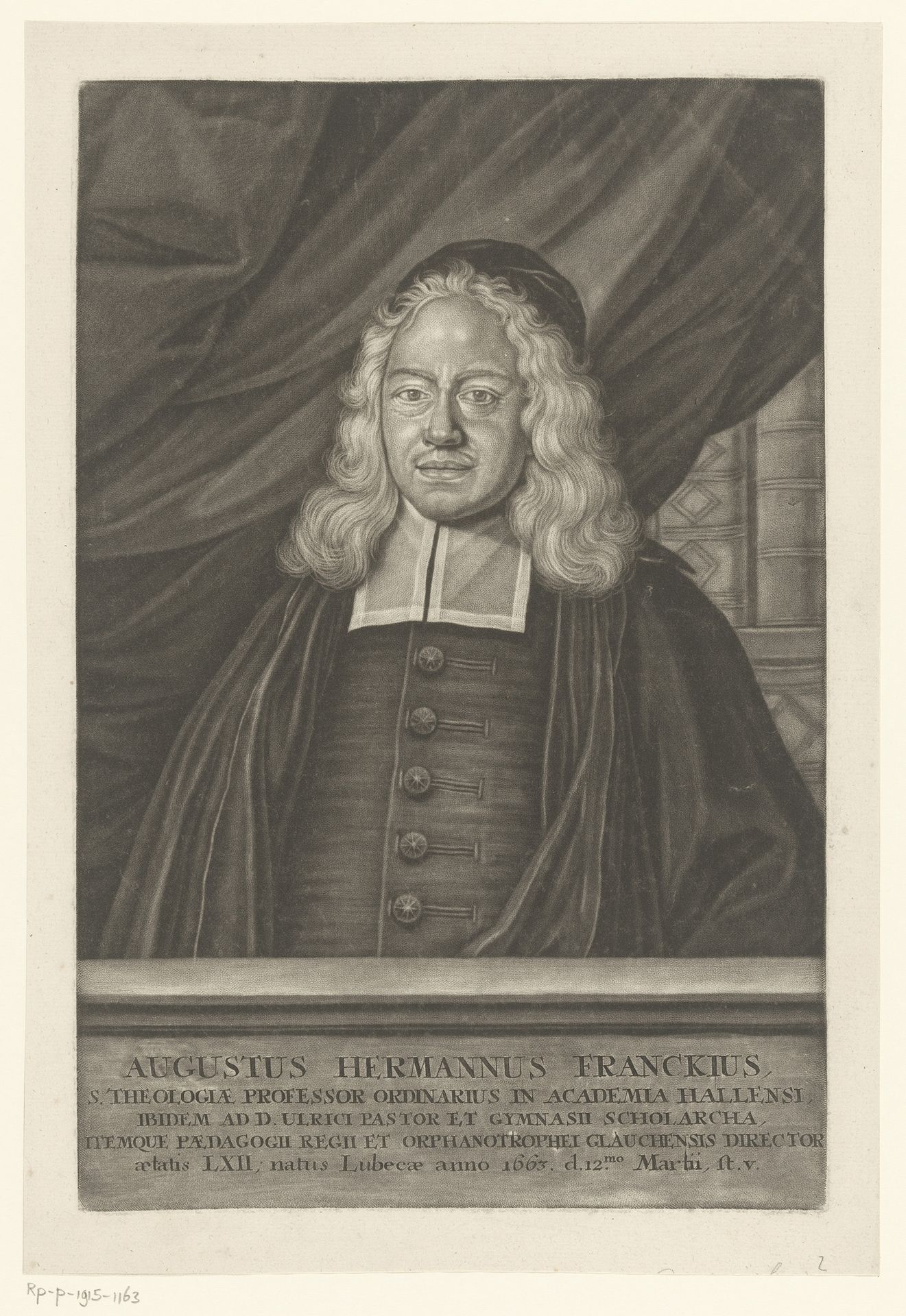 Portret van August Hermann Francke op 62-jarige leeftijd by Gabriel Bodenehr
