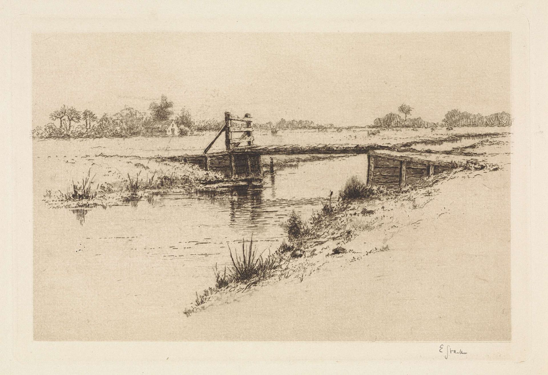 Bruggetje over een sloot by Elias Stark