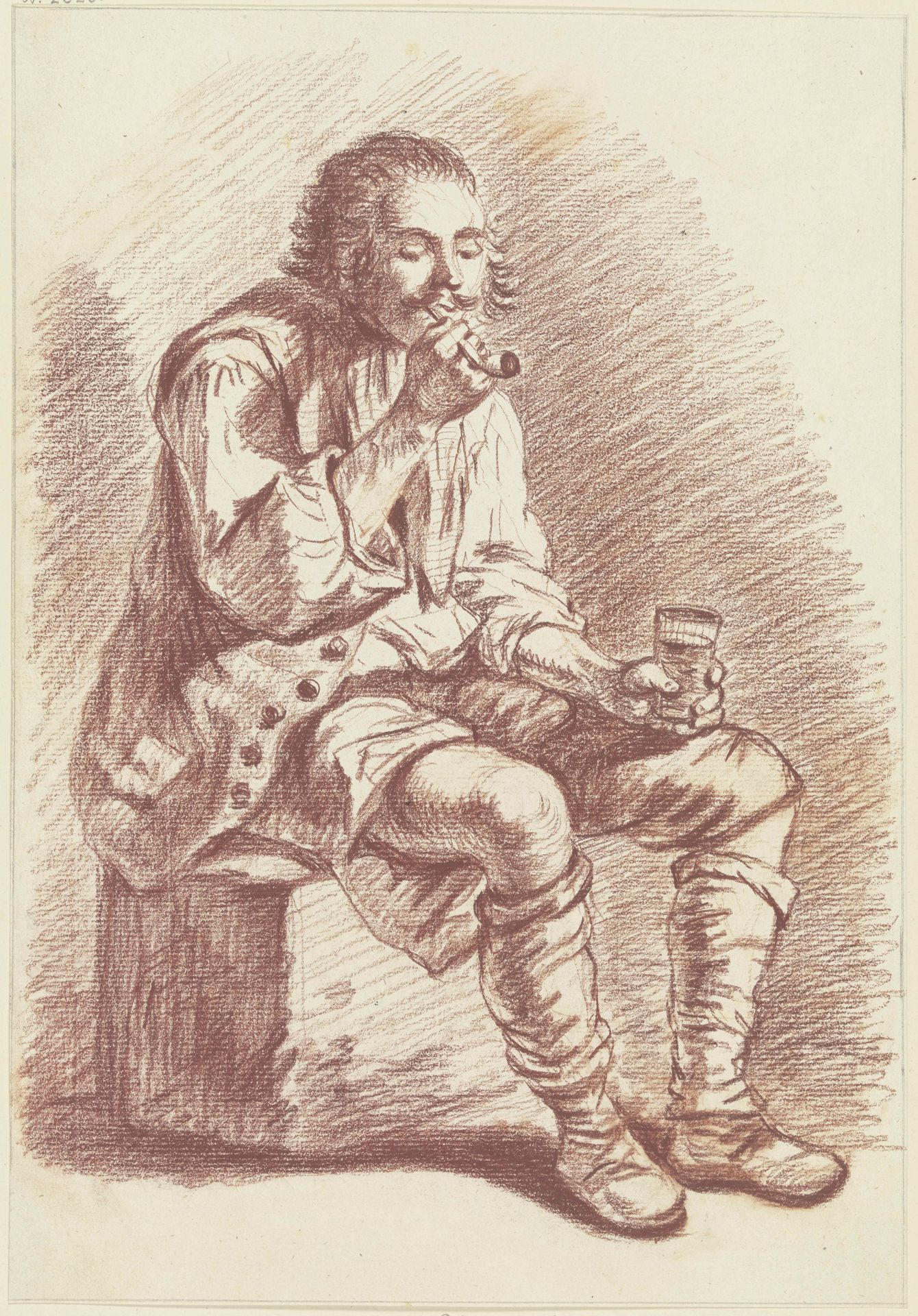 Sitzende männliche Modellfigur by Friedrich Wilhelm Hirt