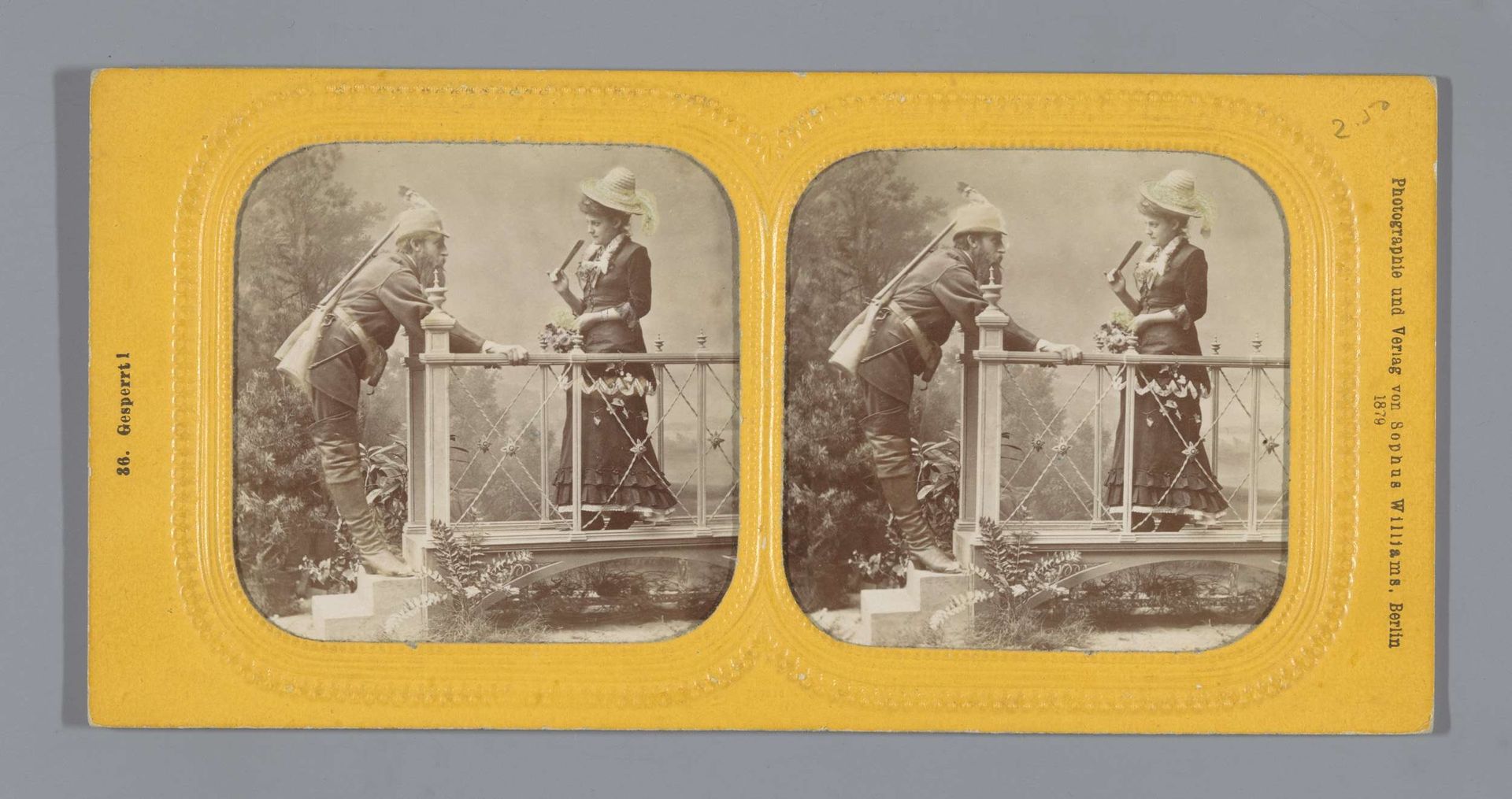 Man en vrouw op een brug by Sophus Williams