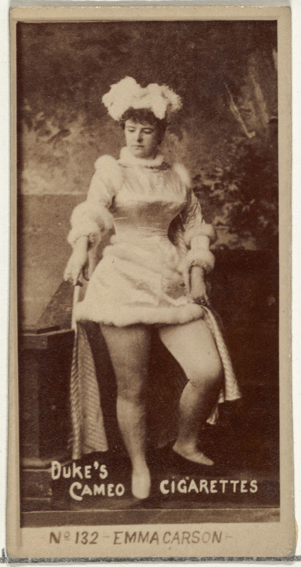 Card Number 132, Emma Carson, from the Actors and Actresses series (N145-4) issued by Duke Sons & Co. to promote Cameo Cigarettes by W. Duke, Sons & Co.