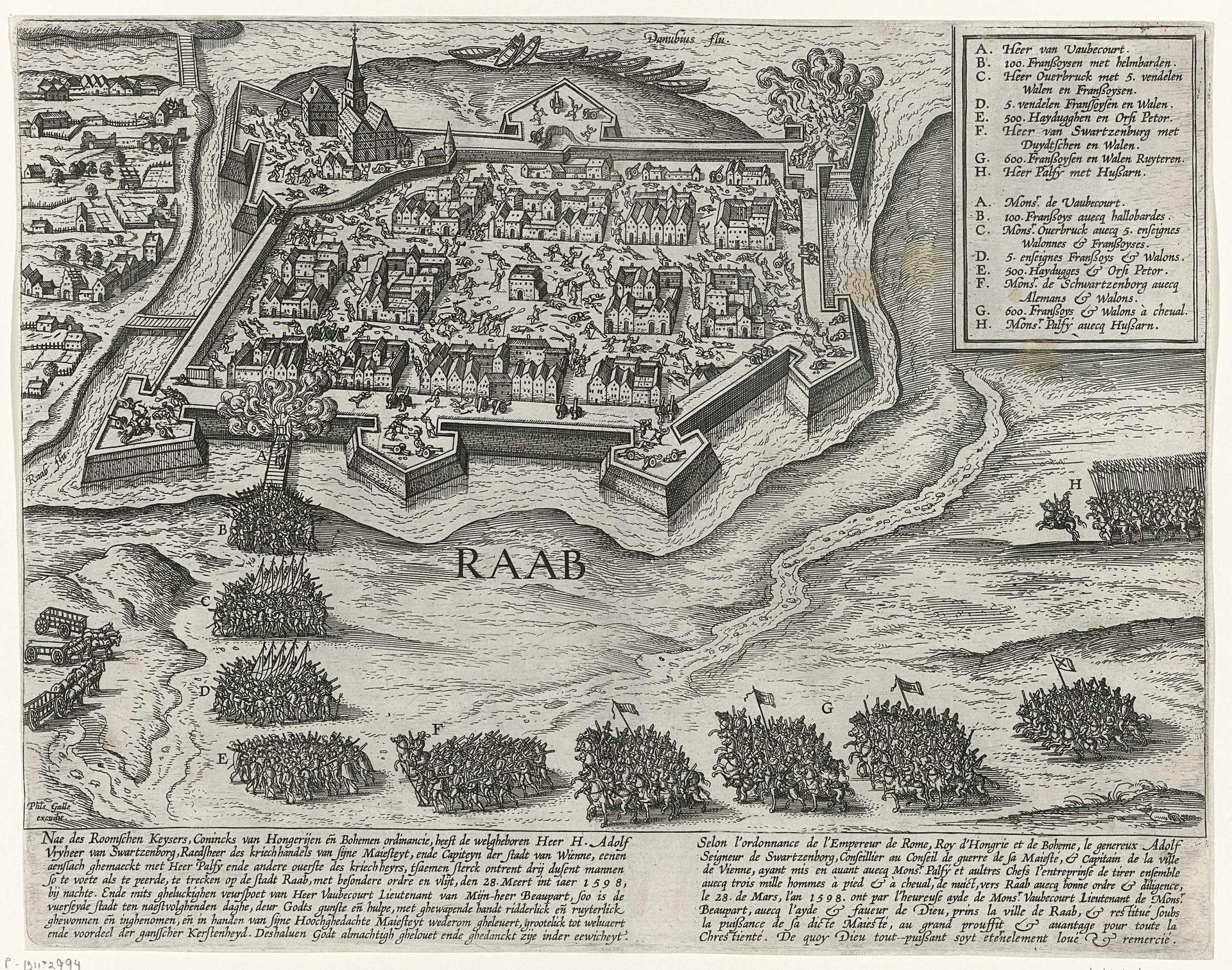 Verovering van Raab, 1598 by Philips Galle