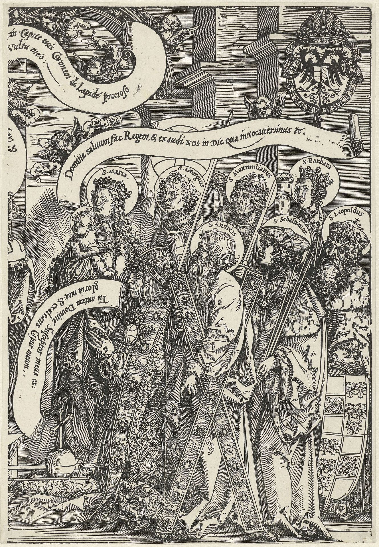 Keizer Maximiliaan I knielt voor Christus by Albrecht Durer