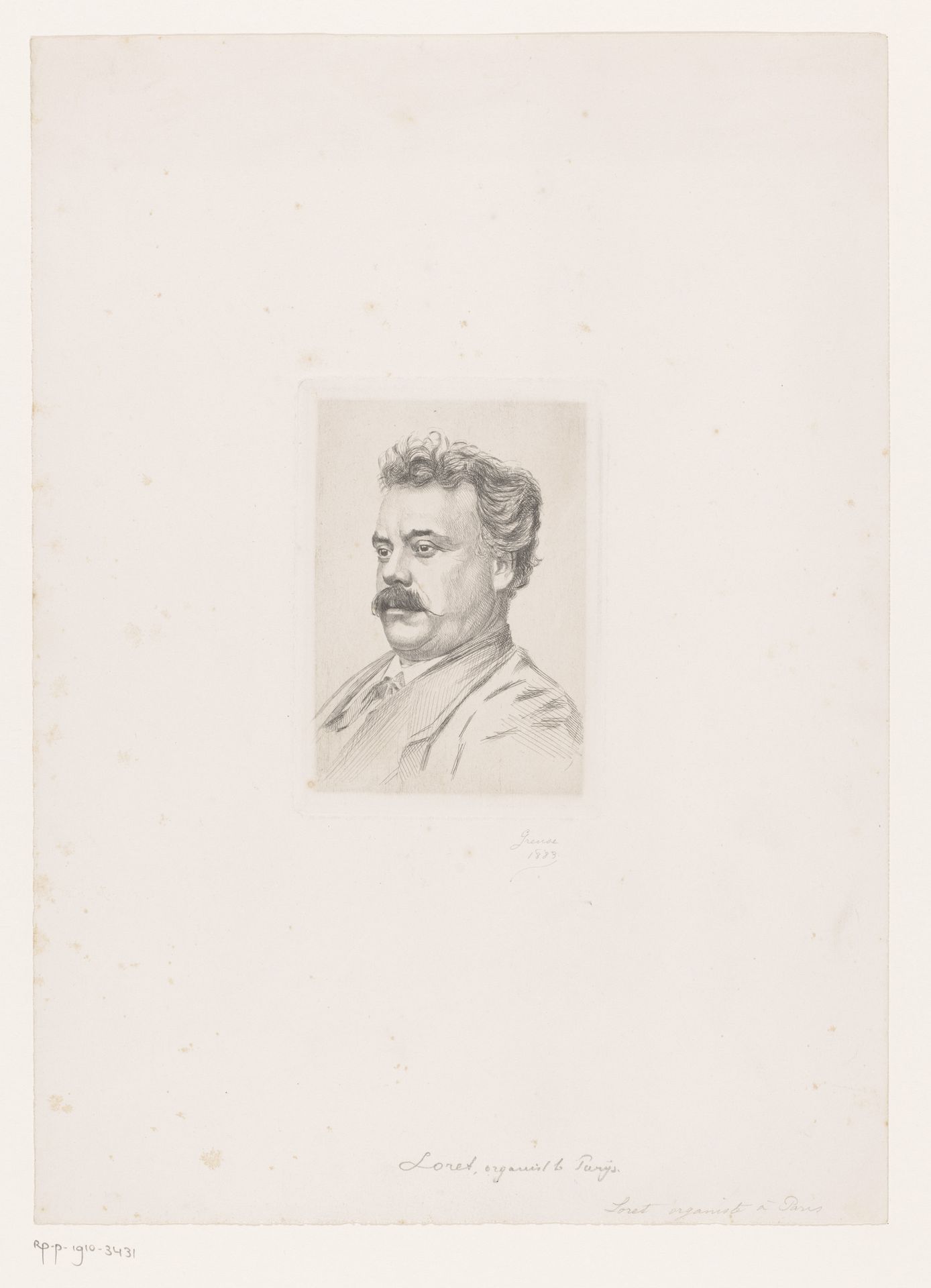 Portret van Clément Loret by Louis Joseph Greuse