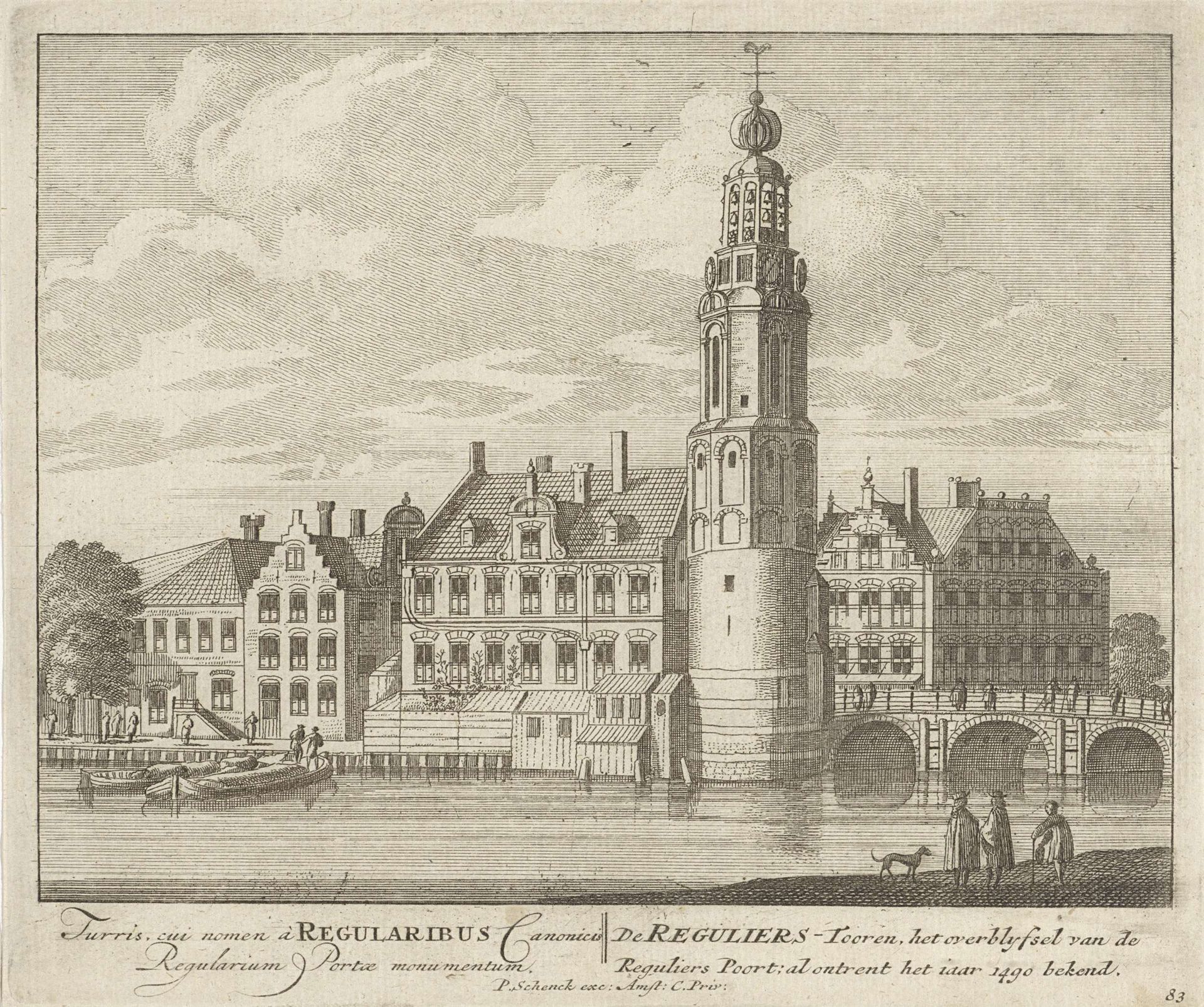 Gezicht op de Munttoren en de Muntsluis te Amsterdam by Anonymous